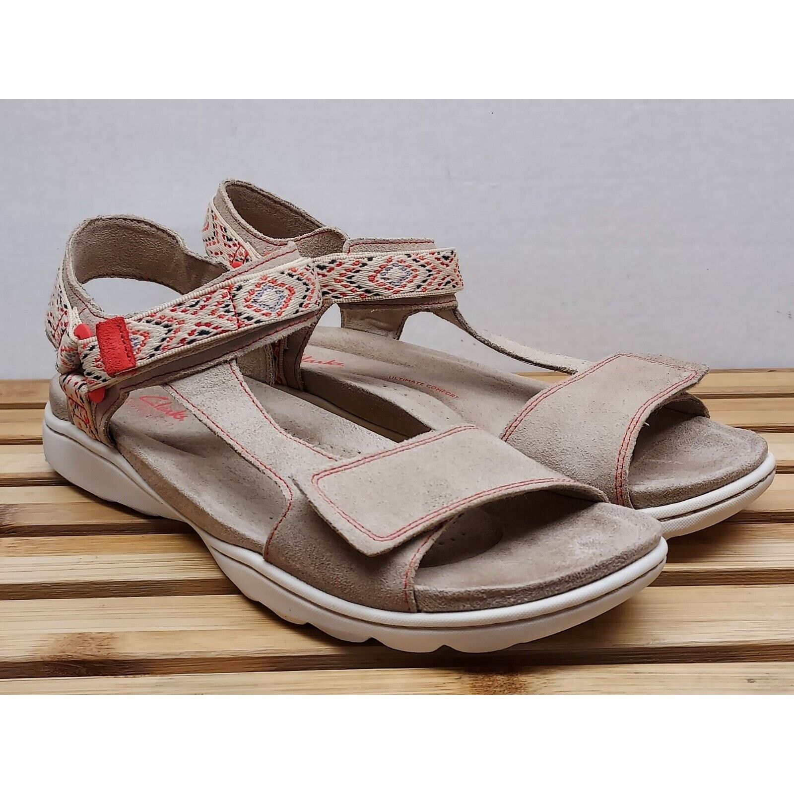 Clarks Clarks Womens | Sand | Suede Amanda Step Sandals Size 9 Size US 9 / IT 39 - 1 Thumbnail