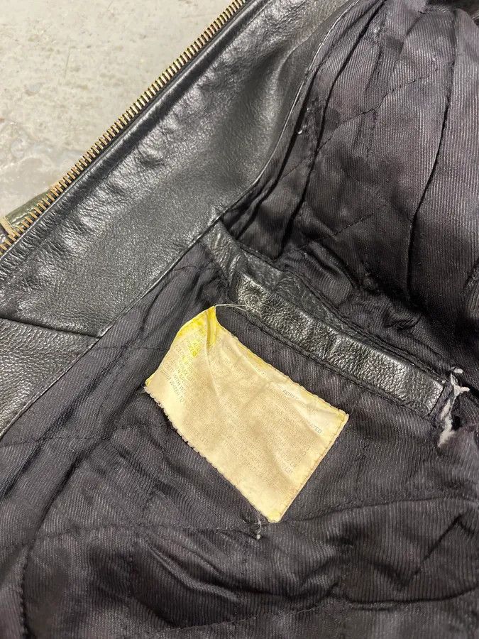Avirex 1990s Avirex Black Leather Bomber Jacket Size US XL / EU 56 / 4 - 14 Thumbnail