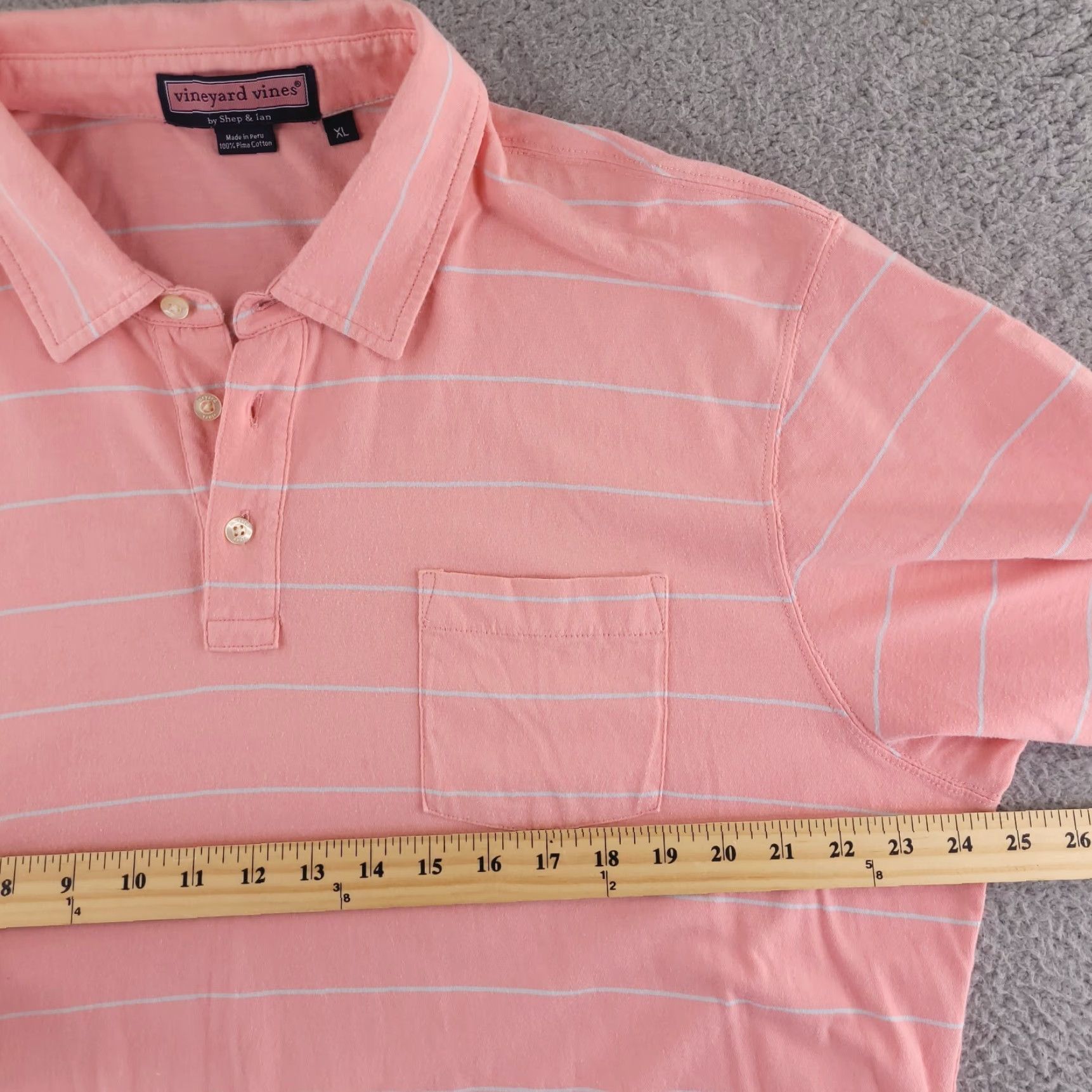 Vineyard Vines Vineyard Vines Shirt Mens XL Pink Polo Striped Collared Short Sleeve Size US XL / EU 56 / 4 - 6 Thumbnail