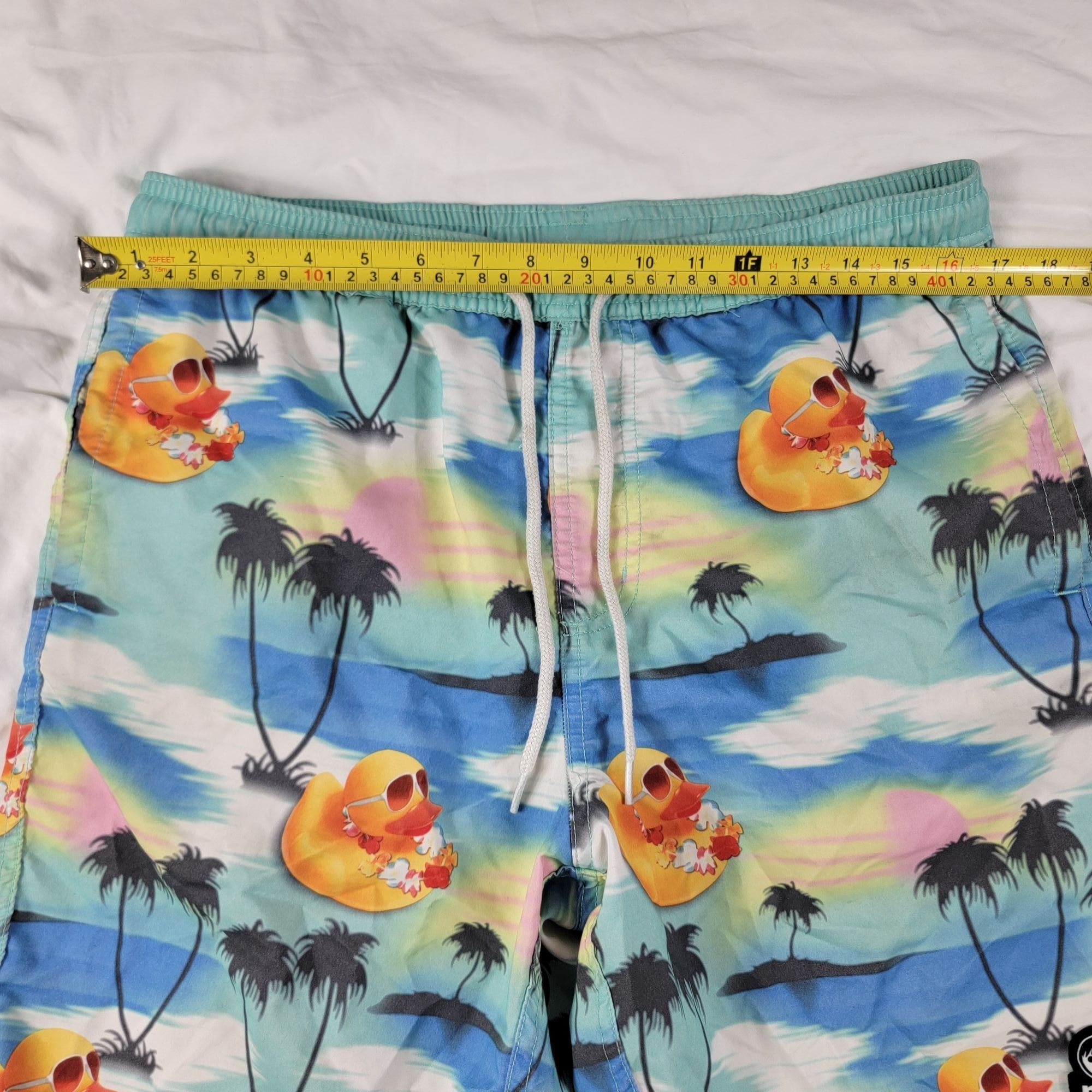 NEFF Neff Mens Medium Swim Trunks With Rubber Duckie Palm Trees S Size US 38 / EU 54 - 7 Thumbnail