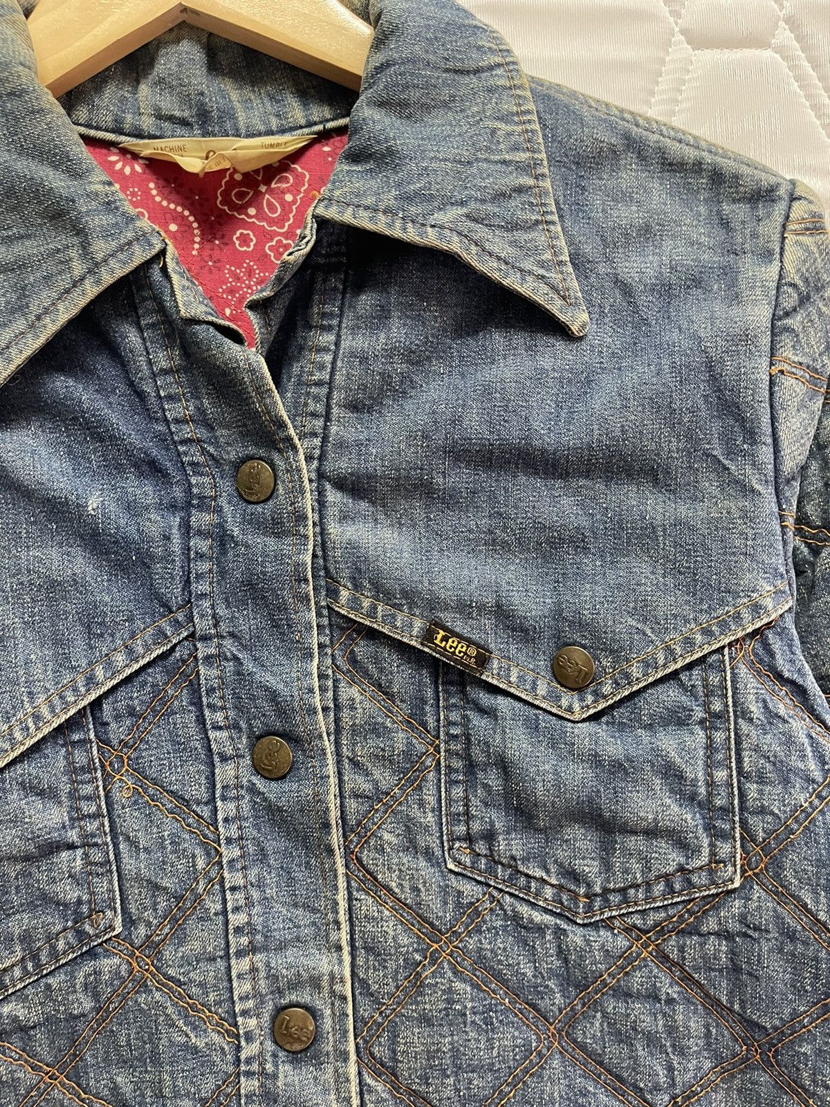Lee × Vintage VINTAGE 80’S LEE LADYS DENIM BLUE QUILTS JACKET Size S / US 4 / IT 40 - 3 Thumbnail