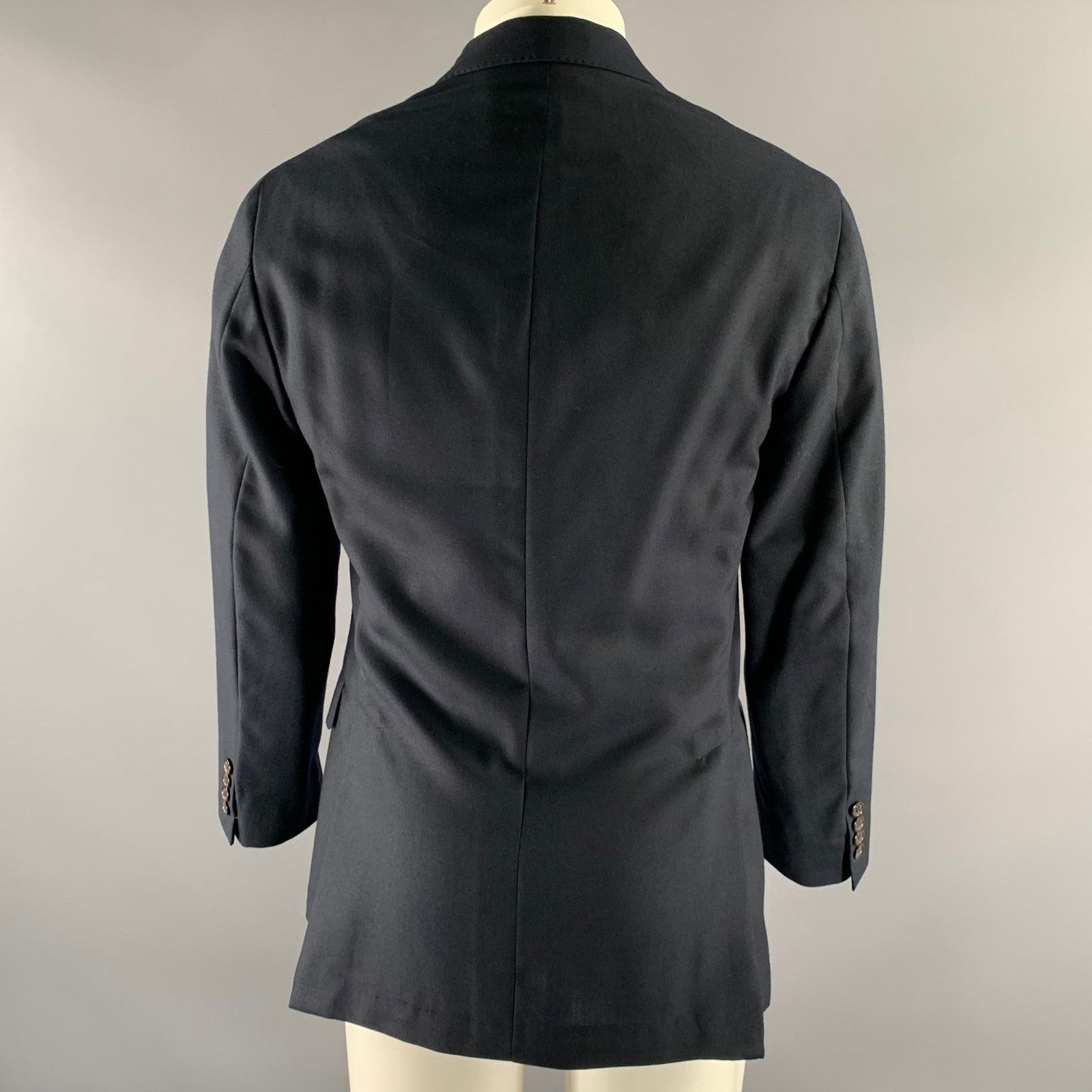 Other POLO Size 40 Navy Solid Wool Notch Lapel Sport Coat Size 40R - 5 Thumbnail