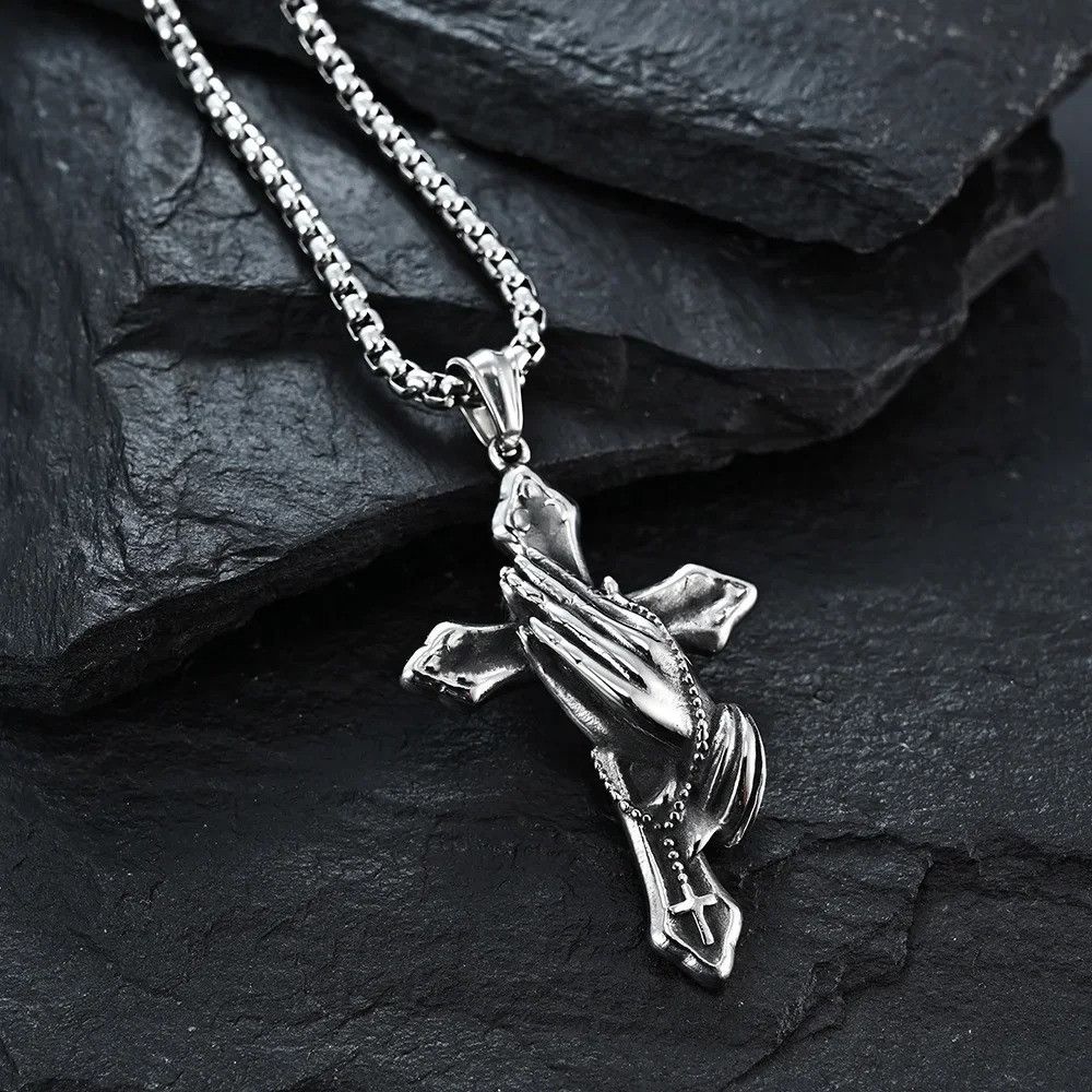 Other Vintage Prayer Cross Pendant Necklace Size ONE SIZE - 5 Thumbnail