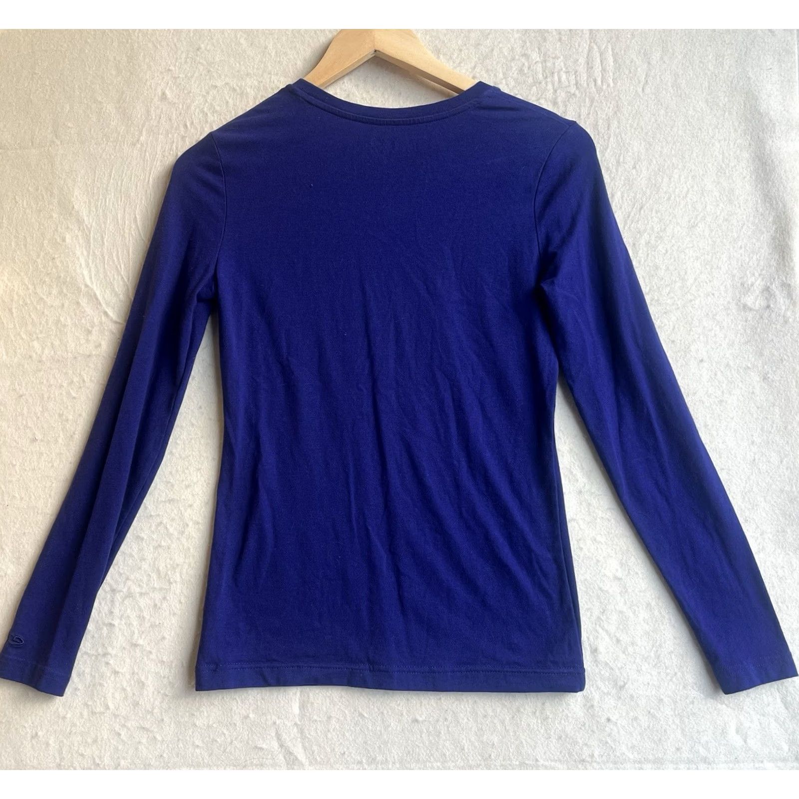 Champion Champion Top Women's Small Purple Long Sleeve Activewear Regular Fit Cotton Blend Solid Top Size S / US 4 / IT 40 - 2 Thumbnail
