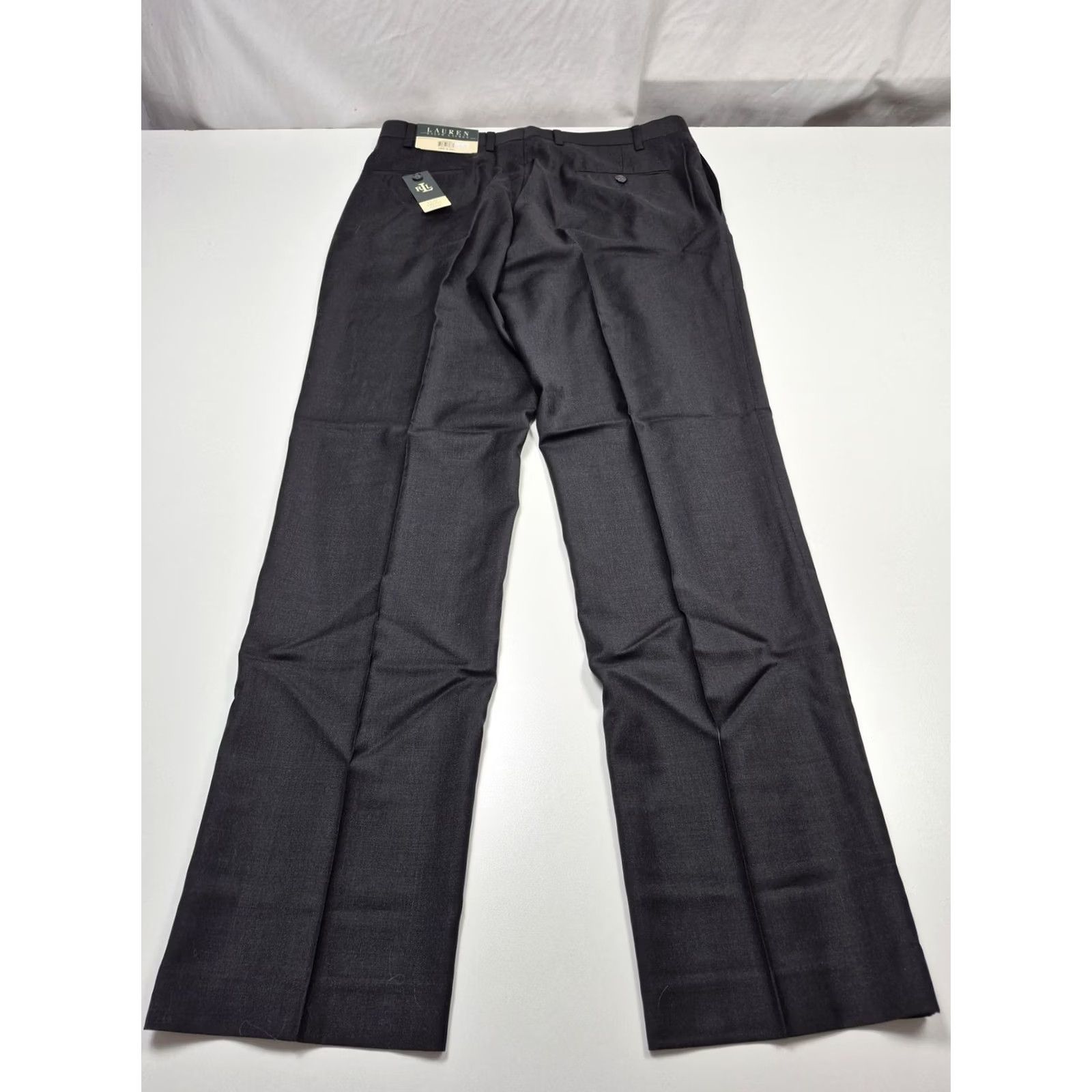 Ralph Lauren VINTAGE Lauren Ralph Lauren Dress Pants Mens 36x34 Gray Wool Flat Front NWT Charcoal Gray Sls Pockets 100% Wool Straight Leg Mens Size US 36 / EU 52 - 6 Thumbnail