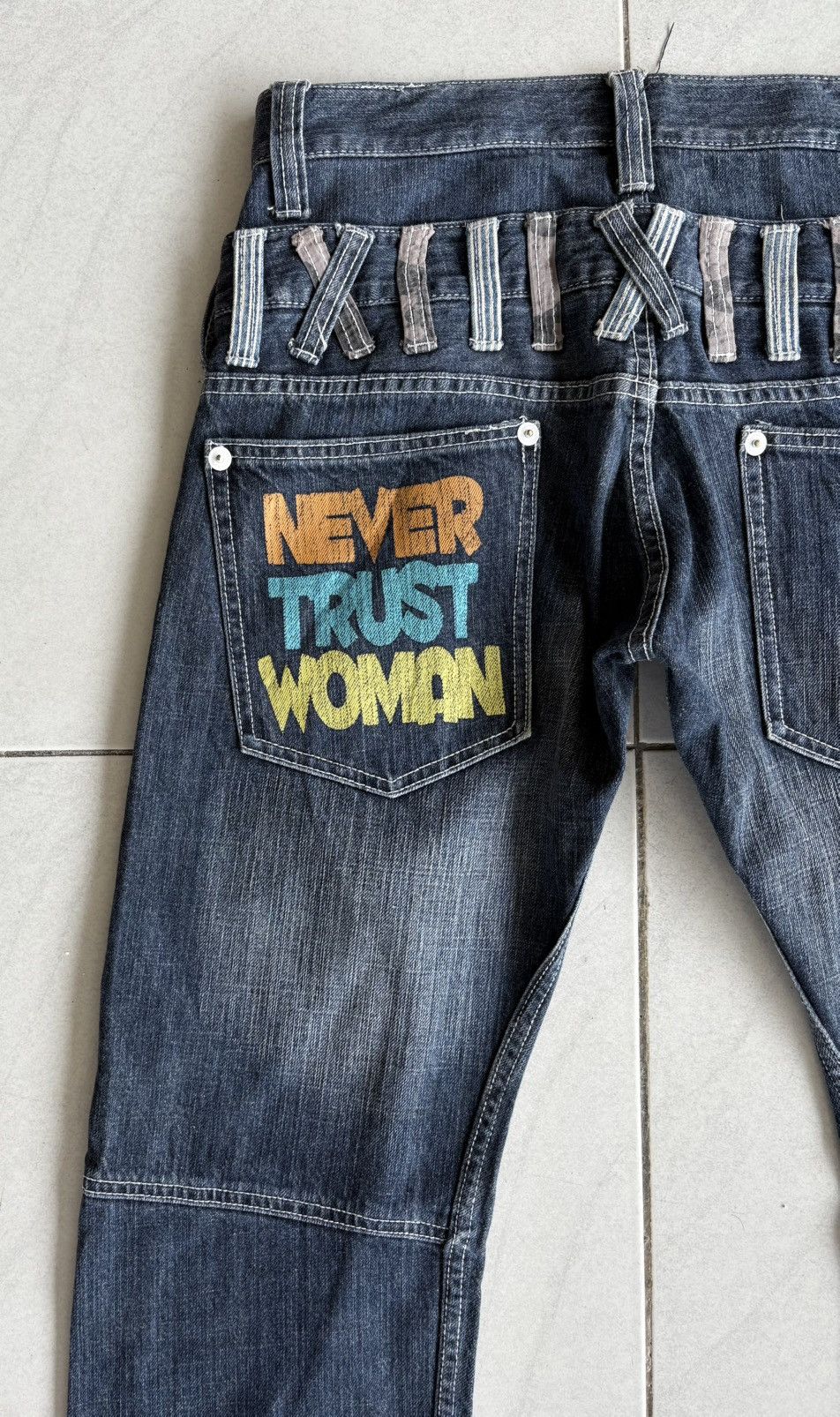 Other Japanese Streetwear Double Waist Jeans Distressed Denim Size US 31 - 11 Thumbnail