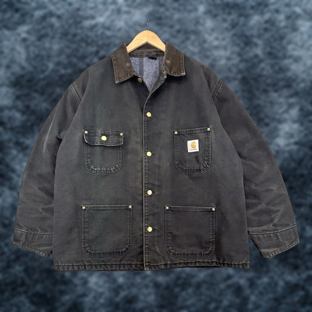 Carhartt VINTAGE Carhartt CB105 Chore Coat Jacket Black 42 Blanket