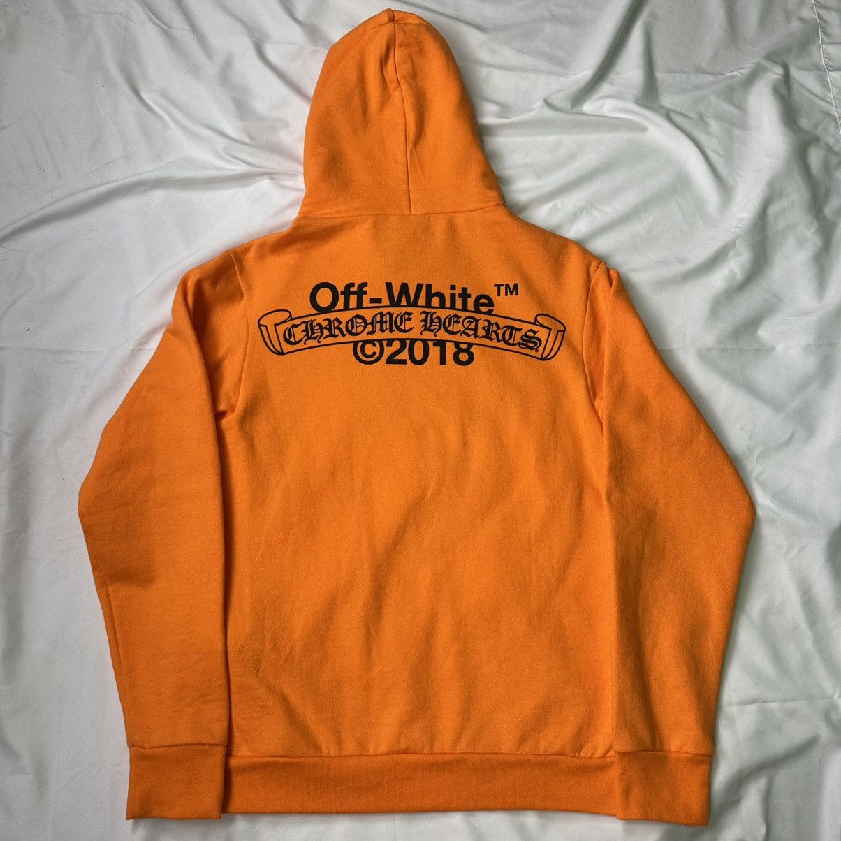 Chrome Hearts × Off-White Chrome Hearts x Off-White Scroll Orange Hoodie Size US S / EU 44-46 / 1 - 1 Thumbnail