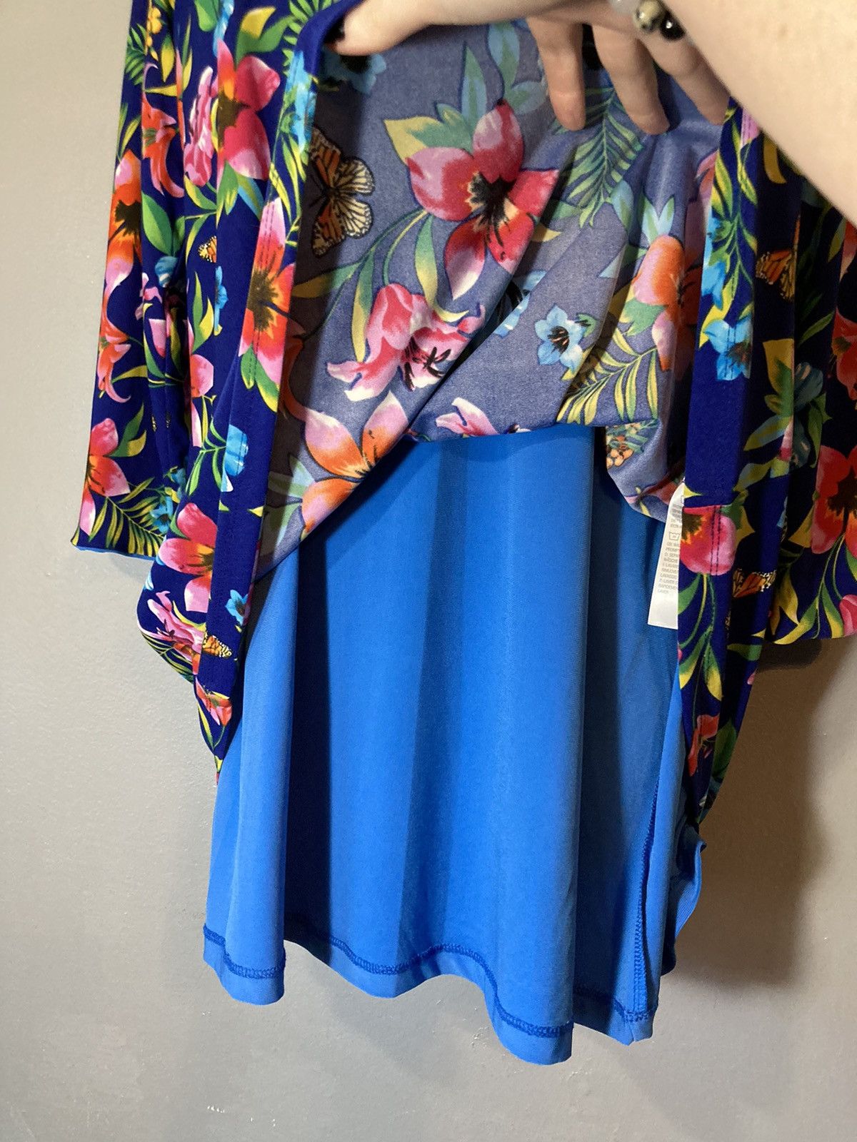 Other Attitudes by Renee blue floral reversible blouse Size M / US 6-8 / IT 42-44 - 5 Thumbnail