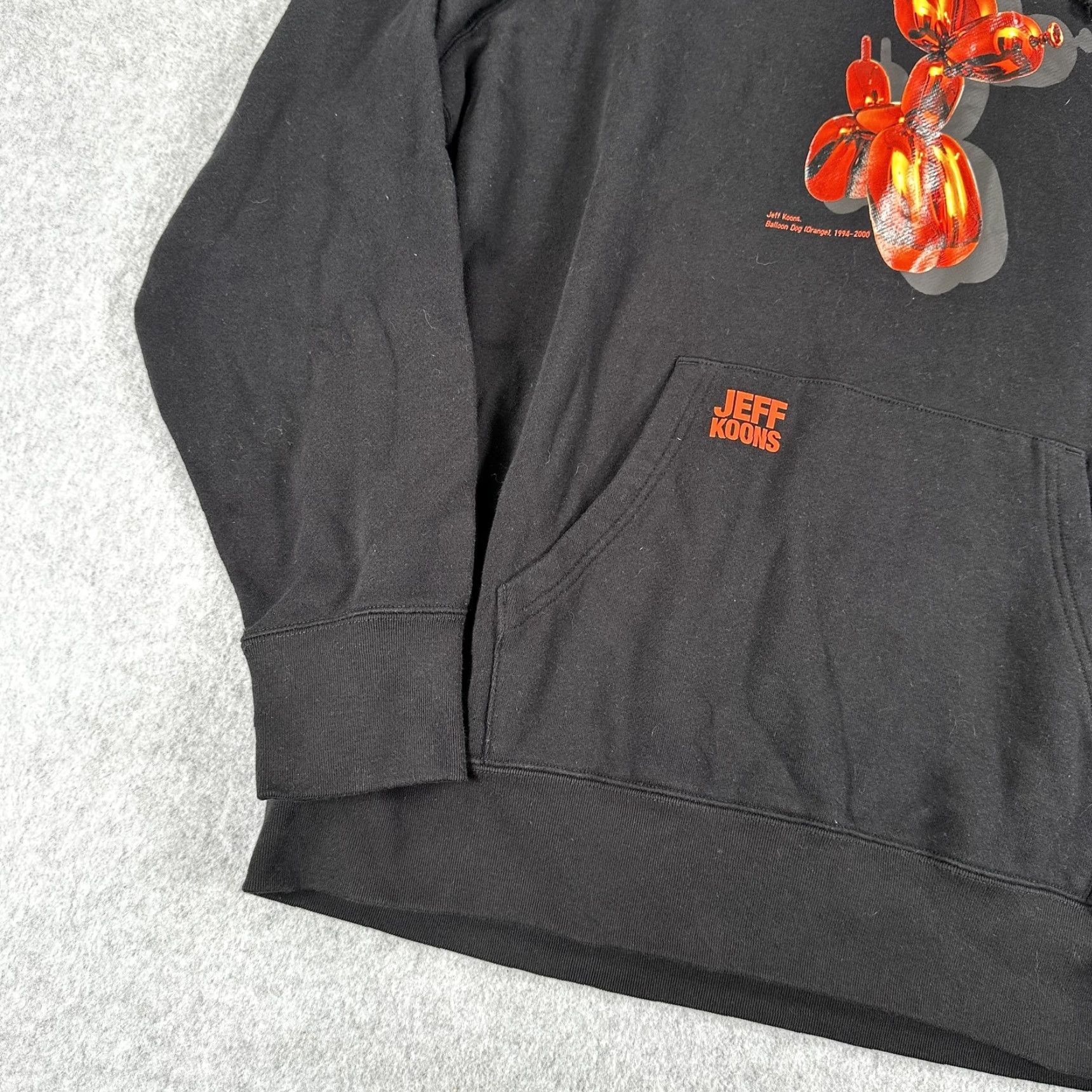 Uniqlo Uniqlo UT Hoodie Mens XL Black Graphic Print Hooded Pockets Jeff Koons Balloon Dog Orange Size US XL / EU 56 / 4 - 5 Thumbnail