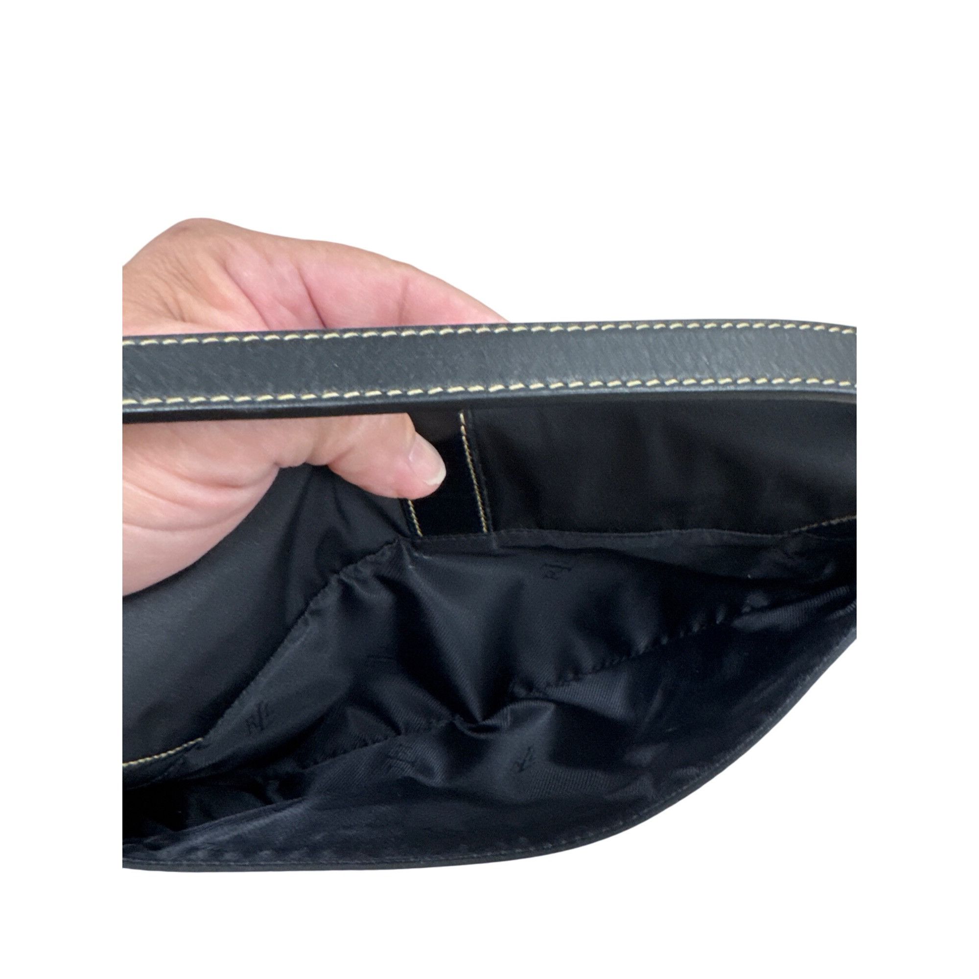 Lauren Ralph Lauren Lauren Ralph Lauren Womens Black Canvas Handbag Purse 7x11 S Size ONE SIZE - 7 Thumbnail