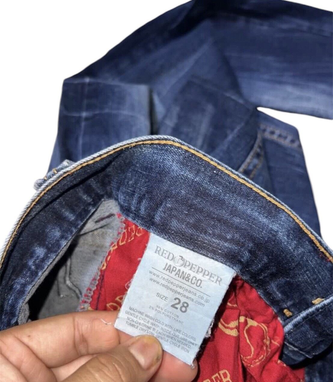 Affliction × If Six Was Nine × Japanese Brand Rare design Red pepper jeans Size US 31 - 7 Thumbnail