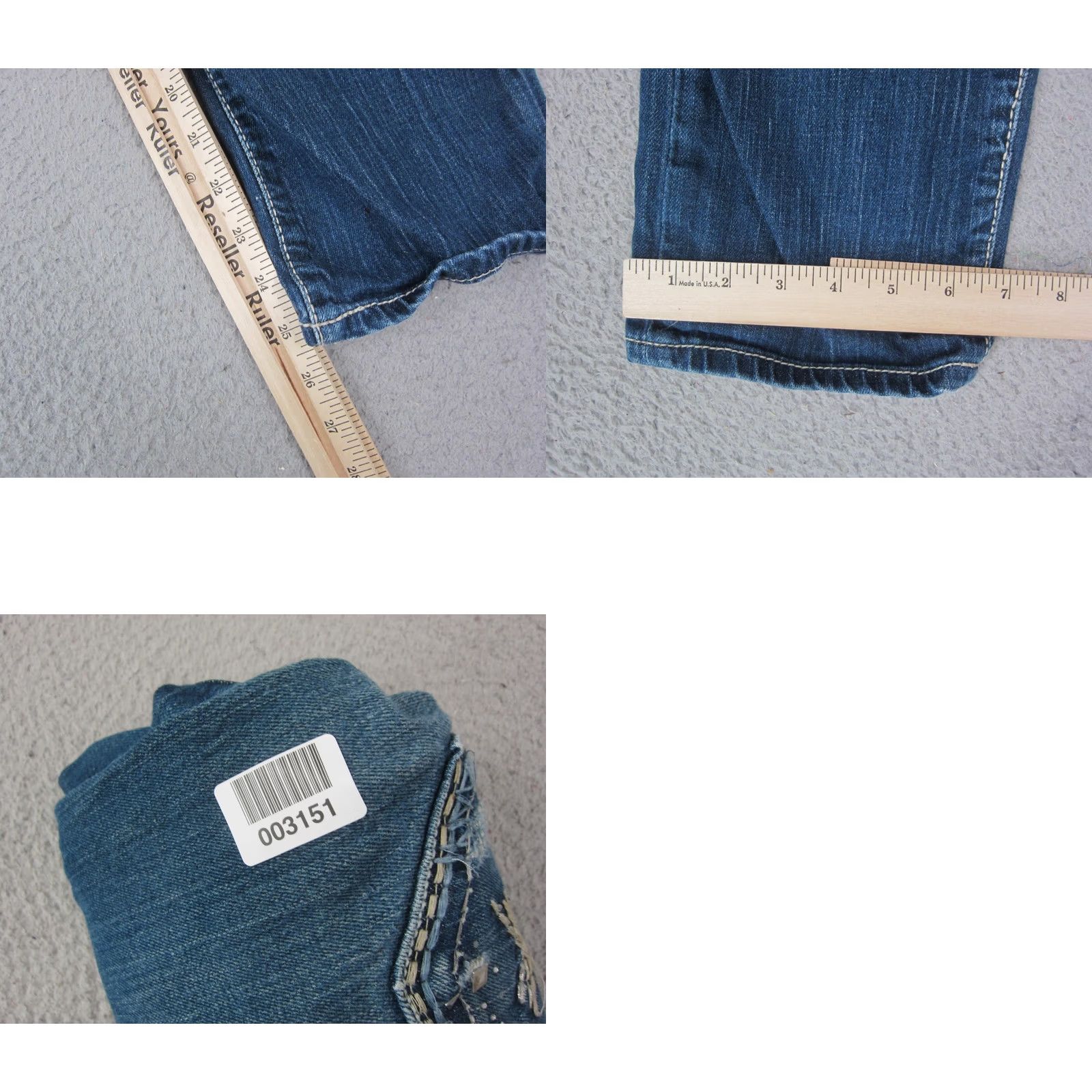 Vintage Buckle BKE Jeans Womens 30 x 25 Blue Madison Skinny Stretch Denim Distressed 90s Size 30" / US 8 / IT 44 - 9 Thumbnail