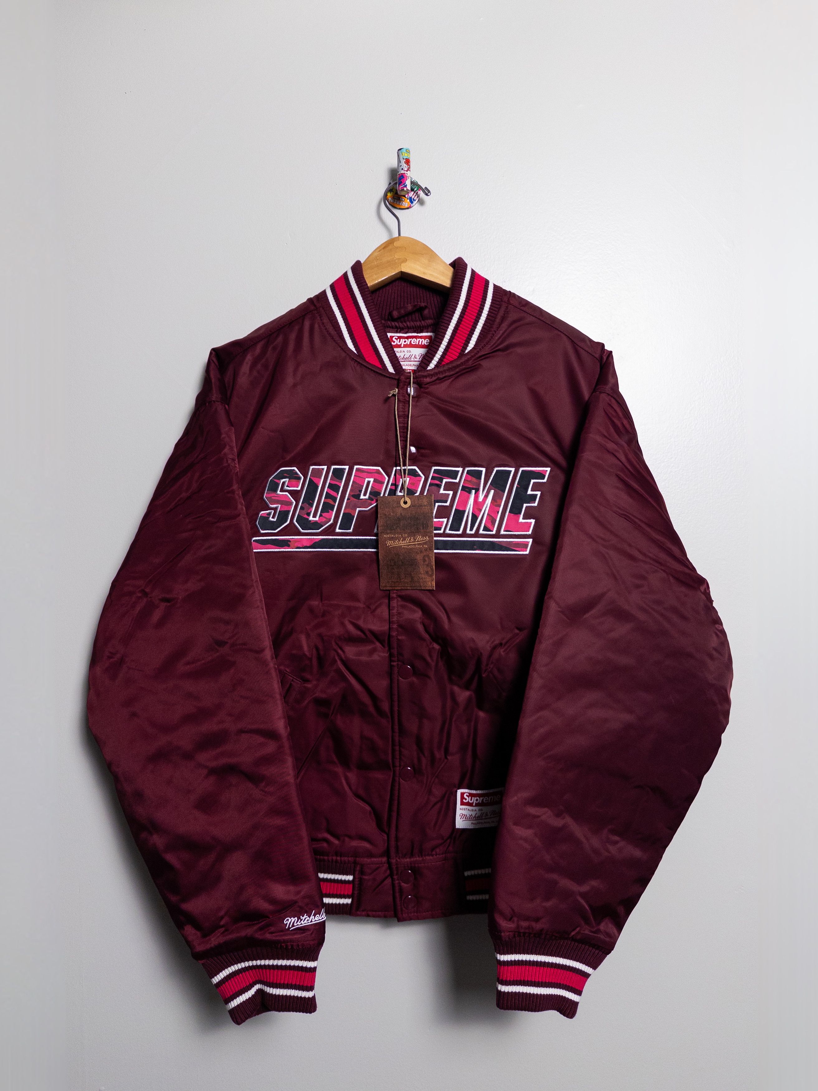 Mitchell & Ness × Supreme CAMO LOGO VARSITY JACKET Size US M / EU 48-50 / 2 - 1 Thumbnail
