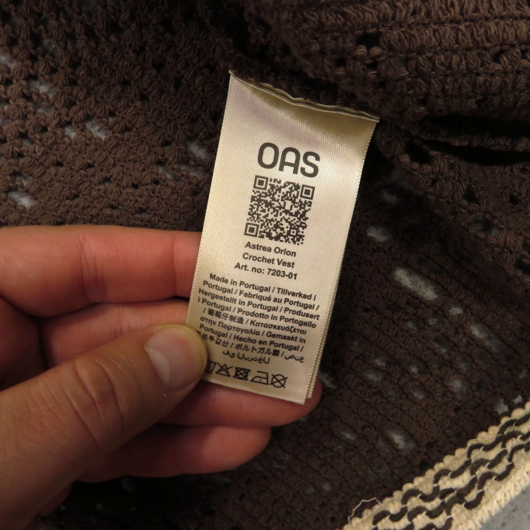 OAS OAS Vest Mens 2XL Brown V Neck Crochet Knit Graphic Luxury Resort Poolside Casual Size US XXL / EU 58 / 5 - 4 Thumbnail