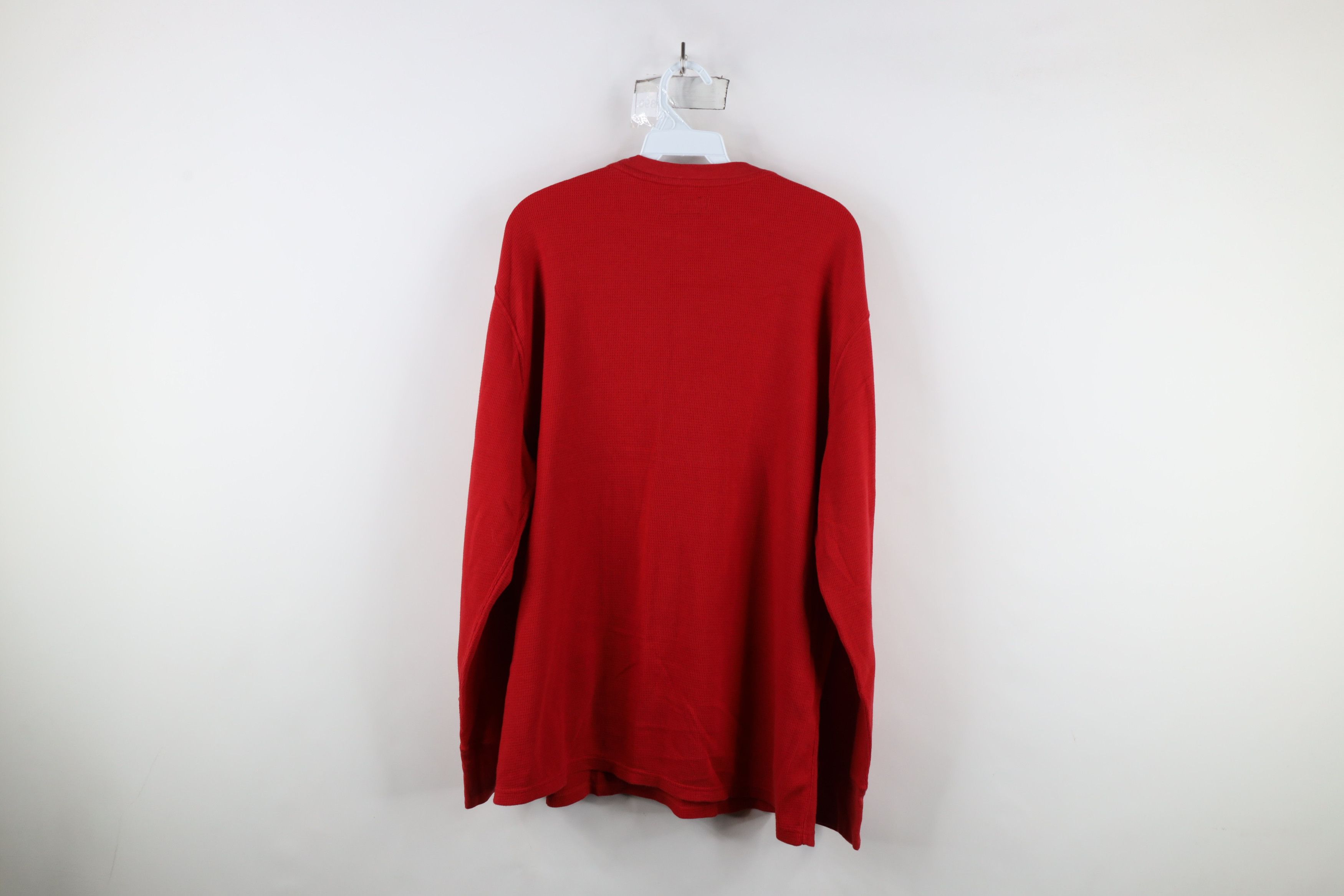 Ralph Lauren × Vintage Vintage Ralph Lauren Waffle Knit Long Sleeve T-Shirt Red Size US XXL / EU 58 / 5 - 7 Thumbnail