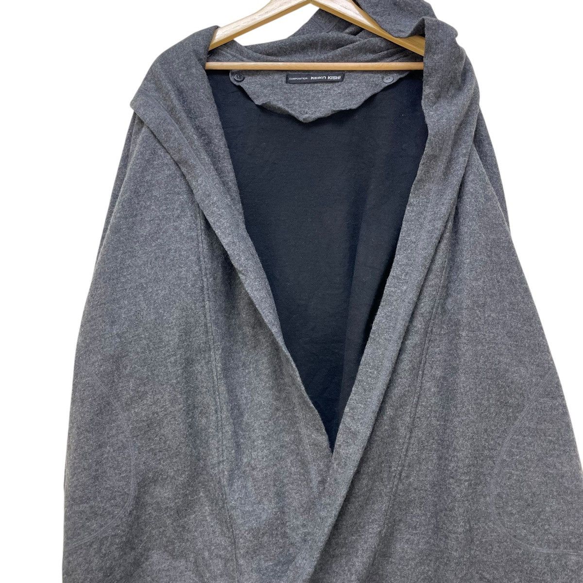 Yohji Yamamoto 💥Vintage Keiko Kishi Wool Hooded Buttonless Jacket Size M / US 6-8 / IT 42-44 - 4 Thumbnail