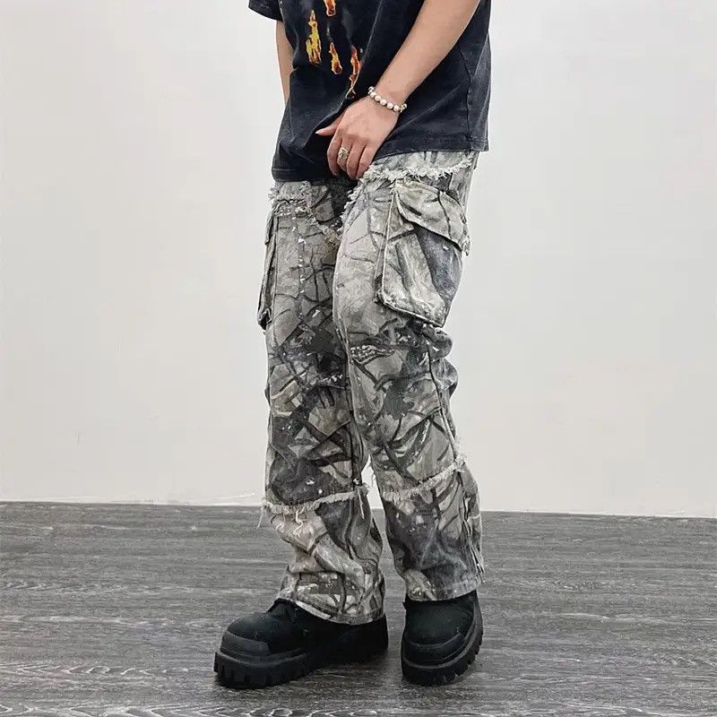 Japanese Brand × Vintage Camouflage Y2K Fashion Baggy Flare Jeans Cargo Pants Size US 34 / EU 50 - 5 Thumbnail