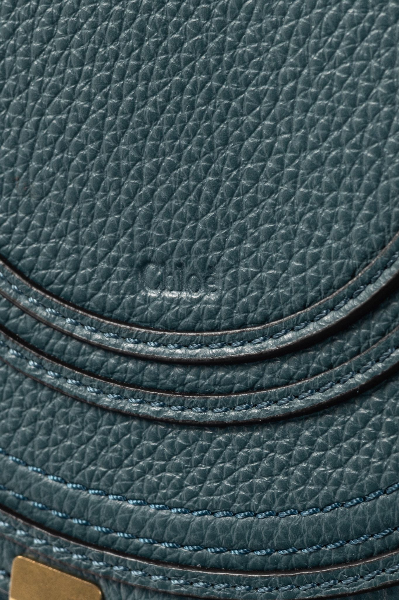 Chloe Chloe Marcie Small Steel Blue Grained Leather Crossbody Size ONE SIZE - 10 Thumbnail