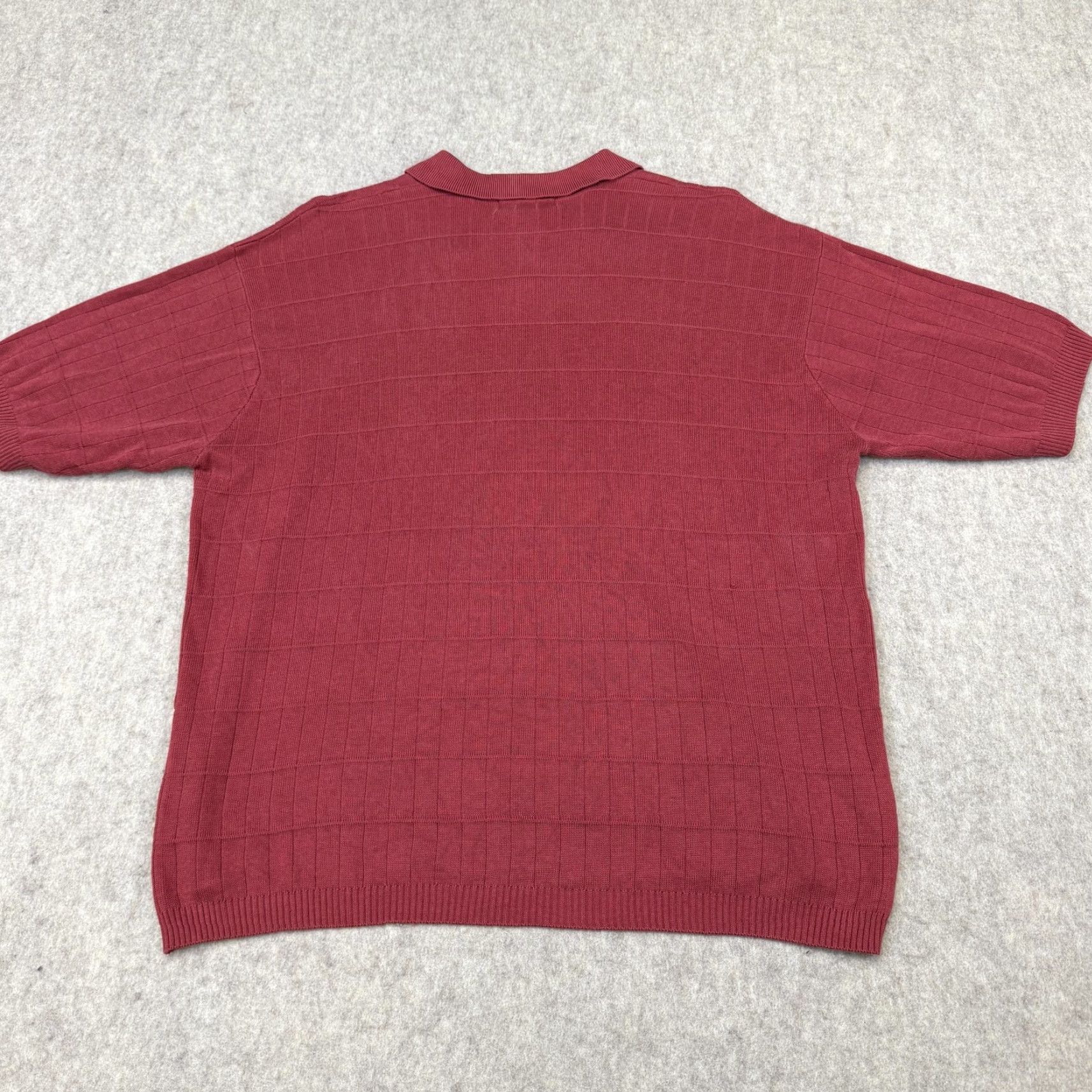 Vintage VINTAGE Anthology Sweater Mens Large Red Silk Cotton Collared Short Sleeve Knit Pullover Size US L / EU 52-54 / 3 - 5 Thumbnail