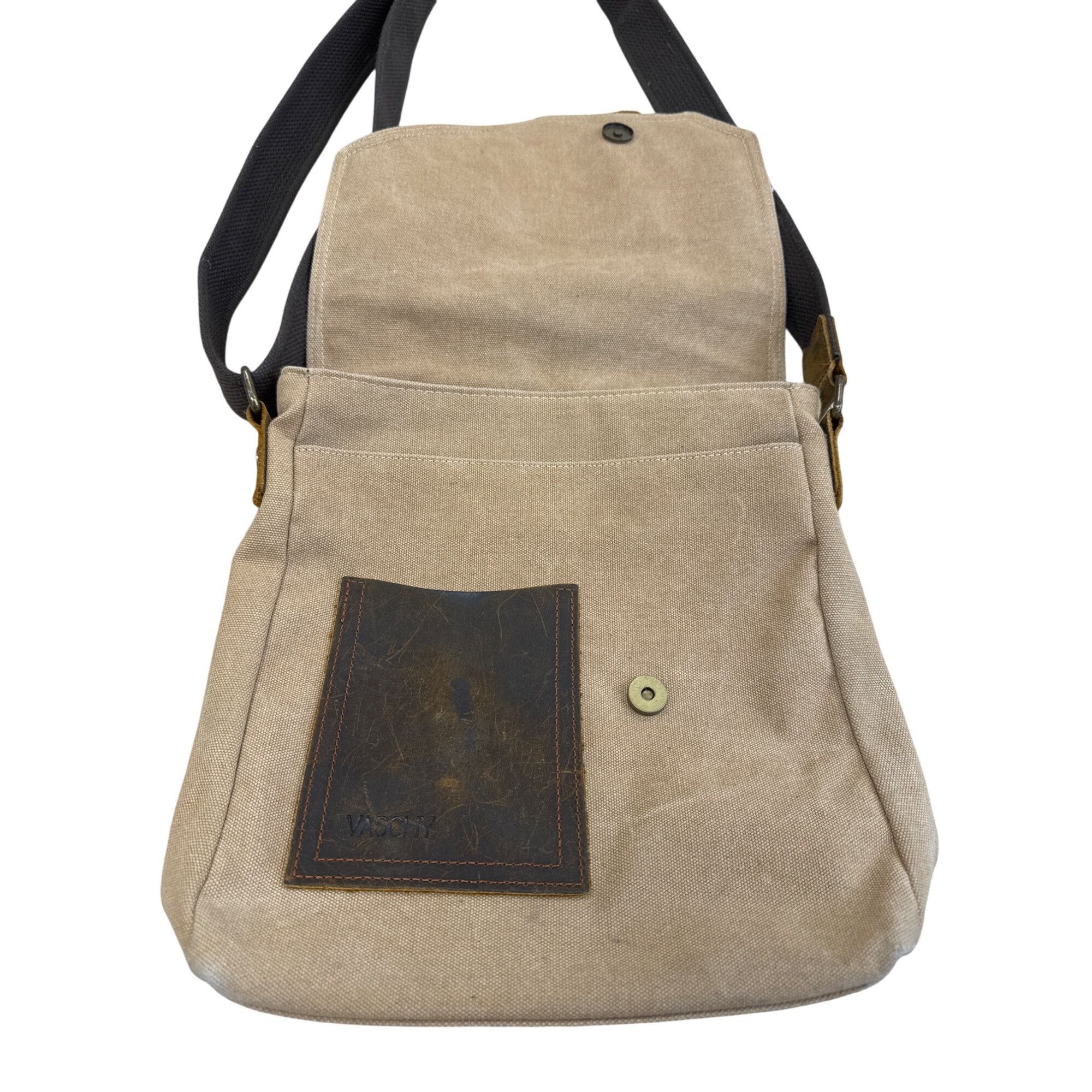 Other Vaschy Canvas & Leather Crossbody Messenger Bag 12x12 SKU 74 Size ONE SIZE - 7 Thumbnail