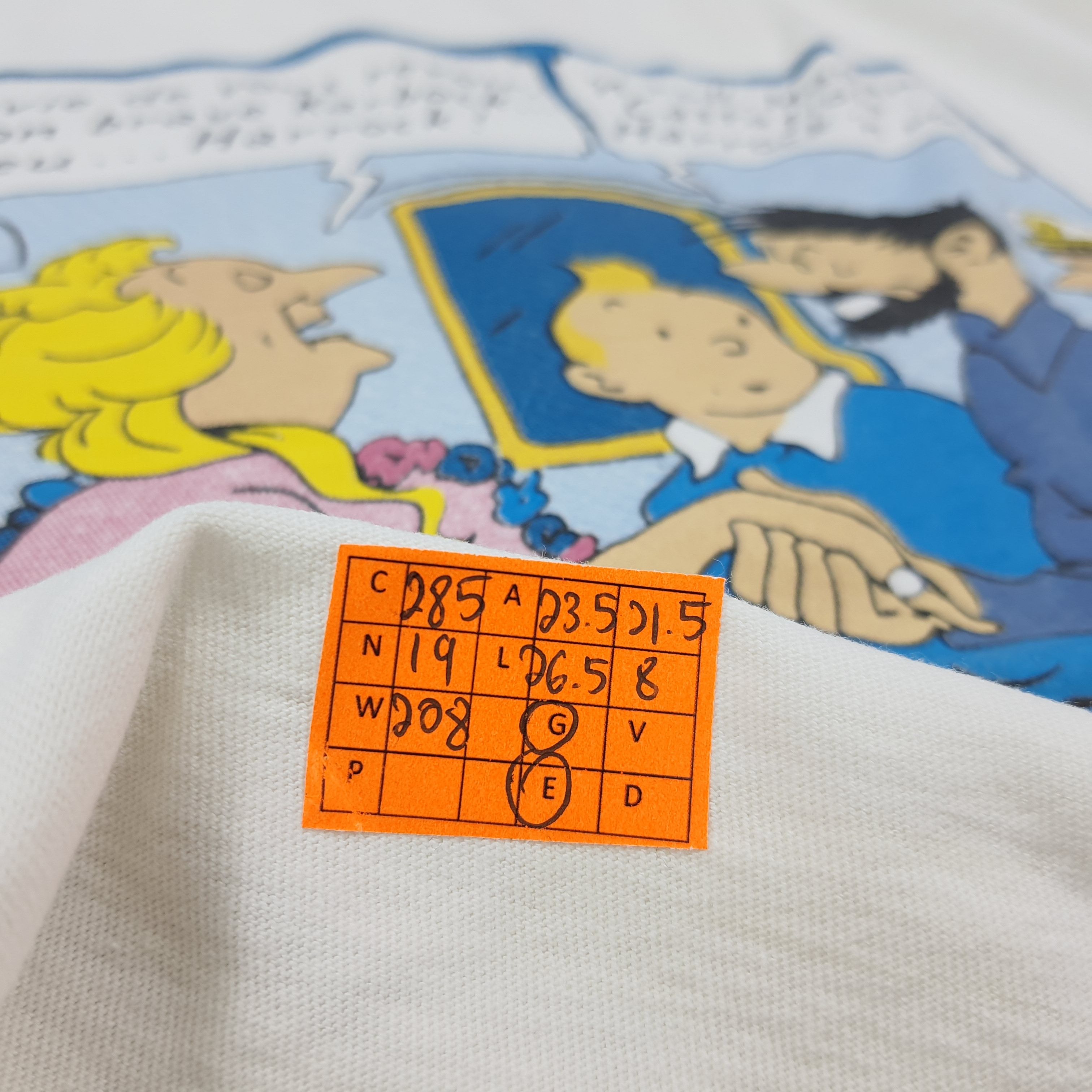 Hanes Vintage 90s Adventure of TinTin Single Stitch Tshirt C285N19 Size US XL / EU 56 / 4 - 8 Thumbnail