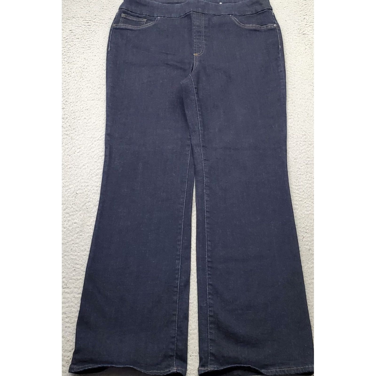 Vintage Chico's Slim Bootcut Jeans Womens 14R Blue Denim High Waisted Streetwear Pull On Jeans Size 36" / US 14 / IT 50 - 2 Thumbnail