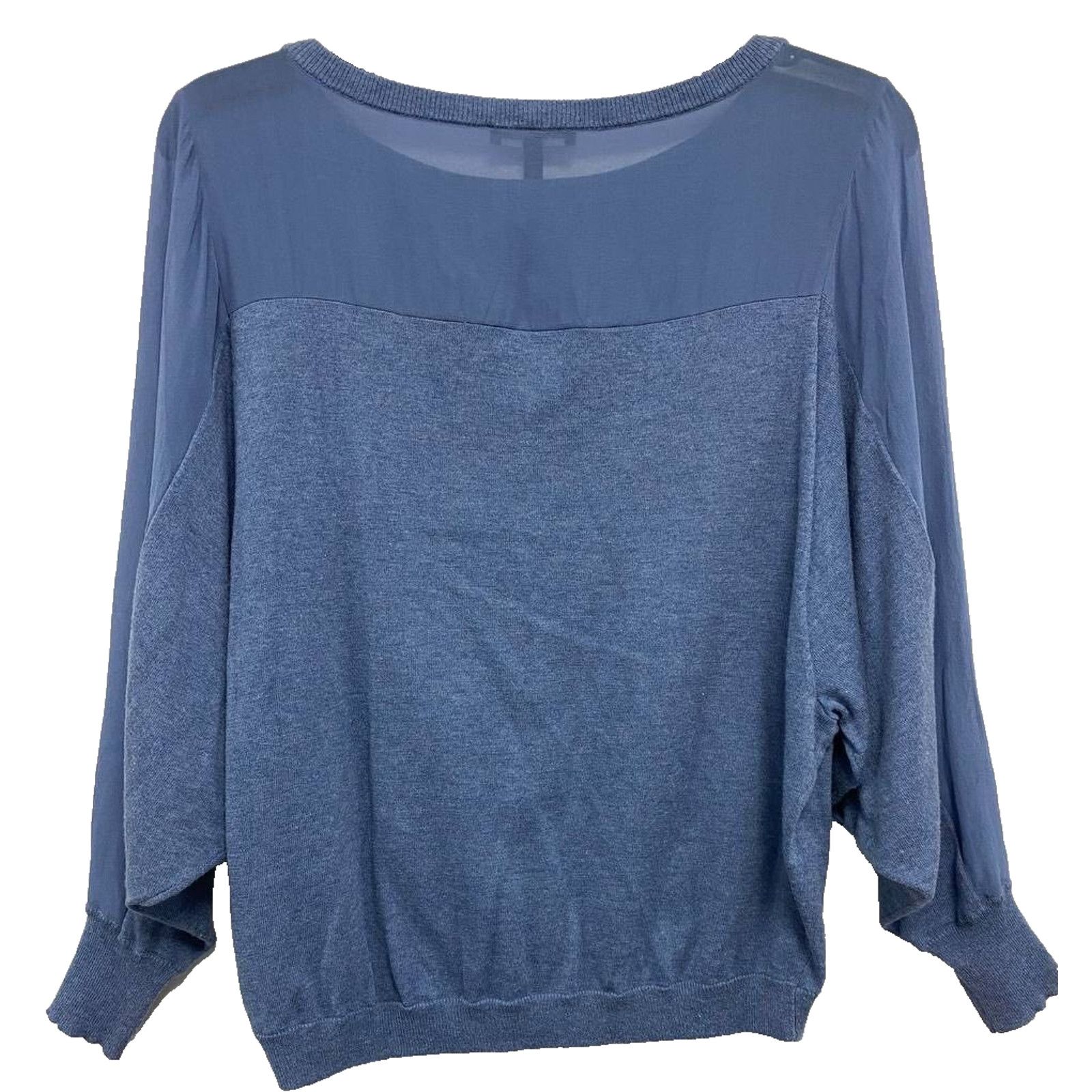 Eileen Fisher Eileen Fisher Blouse top Blue Round Neck Silk Pet S A000701 Size S / US 4 / IT 40 - 2 Thumbnail