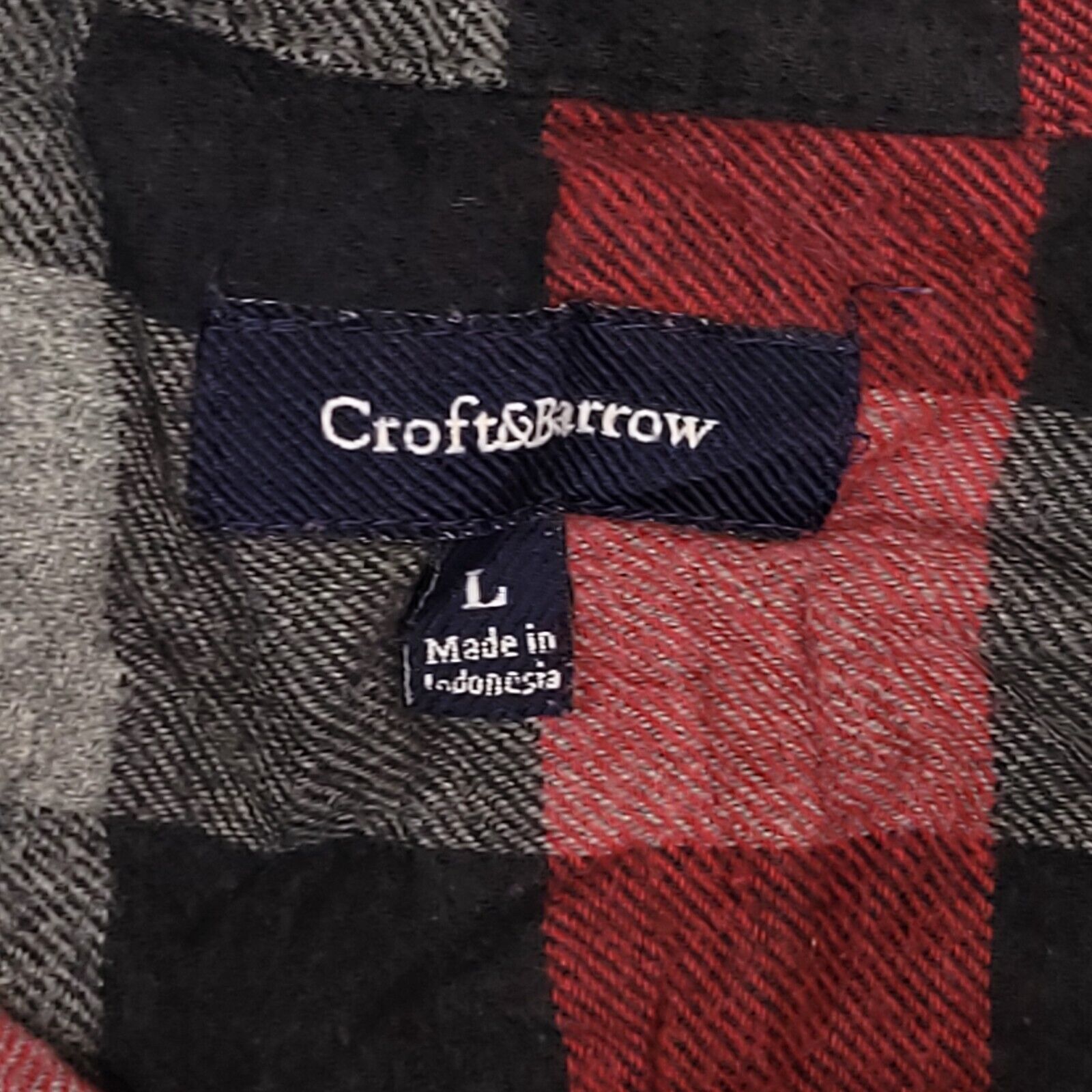 Croft & Barrow Croft & Barrow Gingham Flannel Shirt Mens Size L Red Black Size US L / EU 52-54 / 3 - 3 Thumbnail