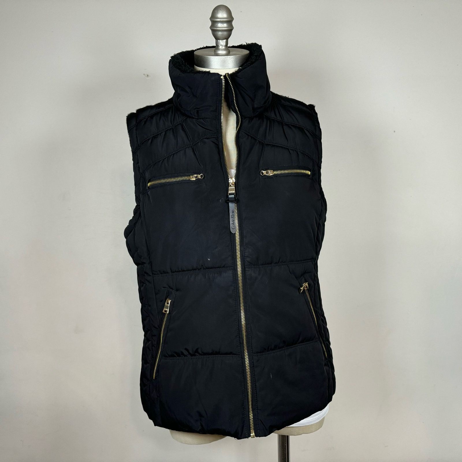 Calvin Klein Performance Knit Back Puffer Vest Men’s L USED