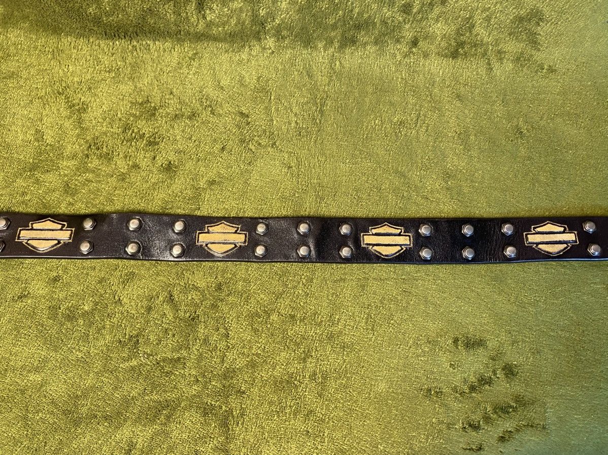 Harley Davidson Harley Davidson black cowhide leather studded belt Size 34 - 11 Thumbnail