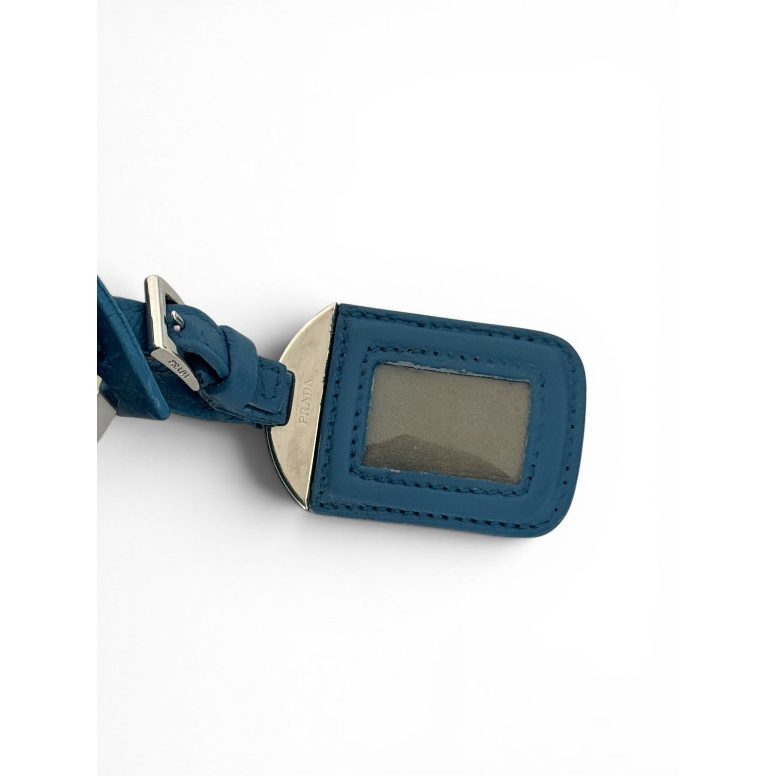 Prada Prada Bowling Leather Blue Bag Size ONE SIZE - 8 Thumbnail