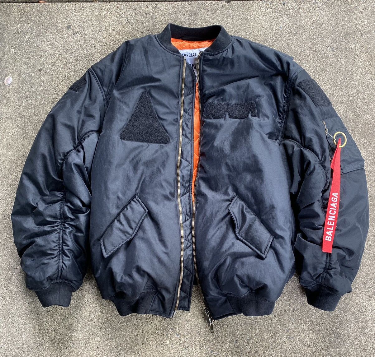 Balenciaga Multi Patch NASA Bomber Jacket (Black) Size US M / EU 48-50 / 2 - 3 Thumbnail