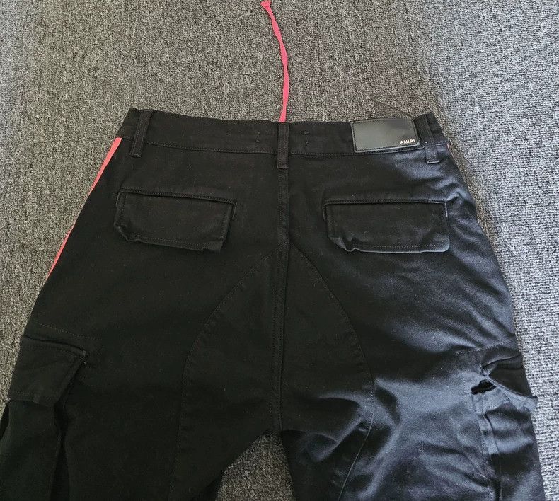 Amiri Amiri Black Jeans with Red Stripes-2506 Size US 31 - 4 Thumbnail