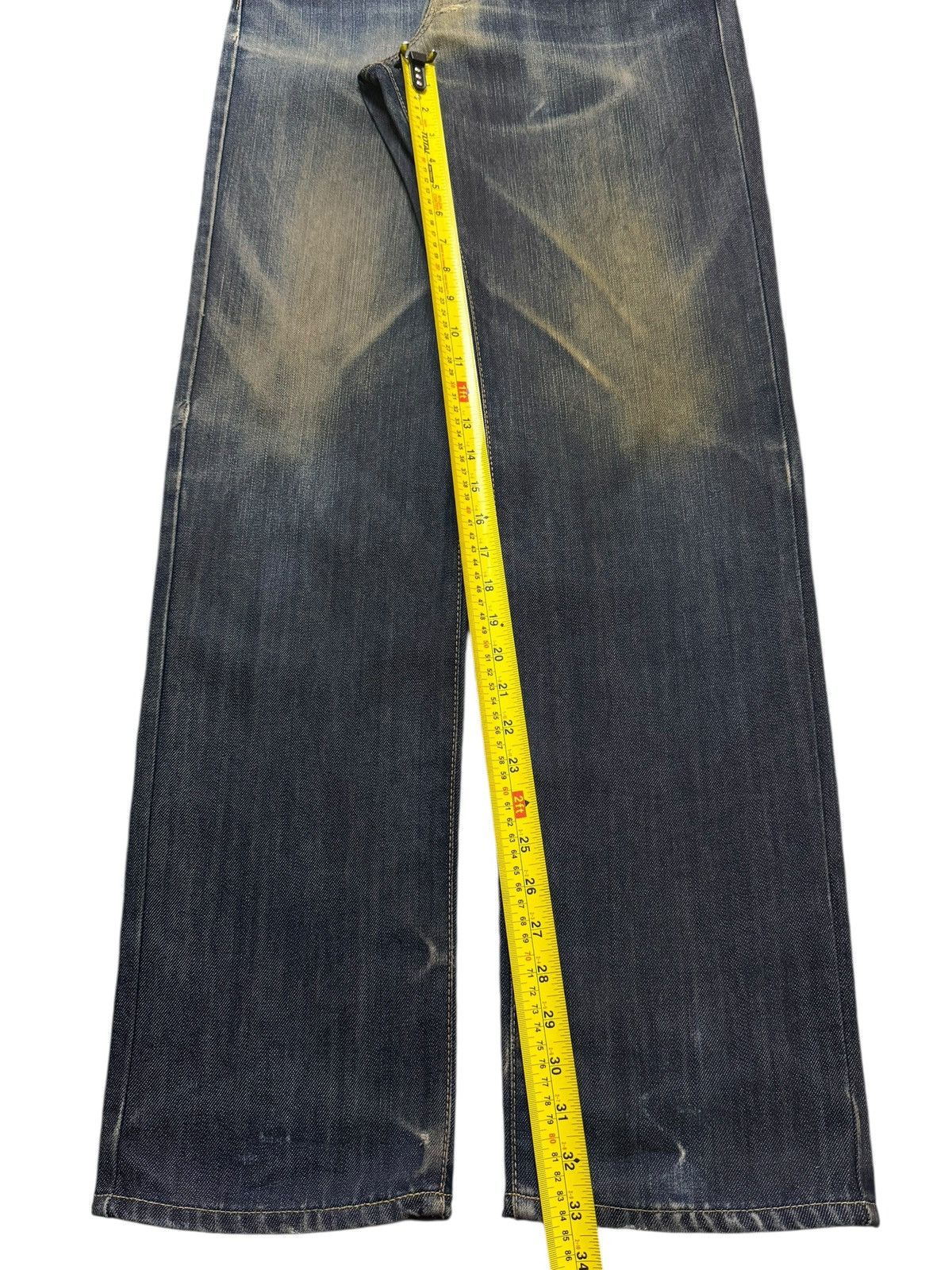 Edwin Vintage 90s Japan Edwin 404 Blue Mud Wash Whisker Loose Fit Size US 30 / EU 46 - 13 Thumbnail
