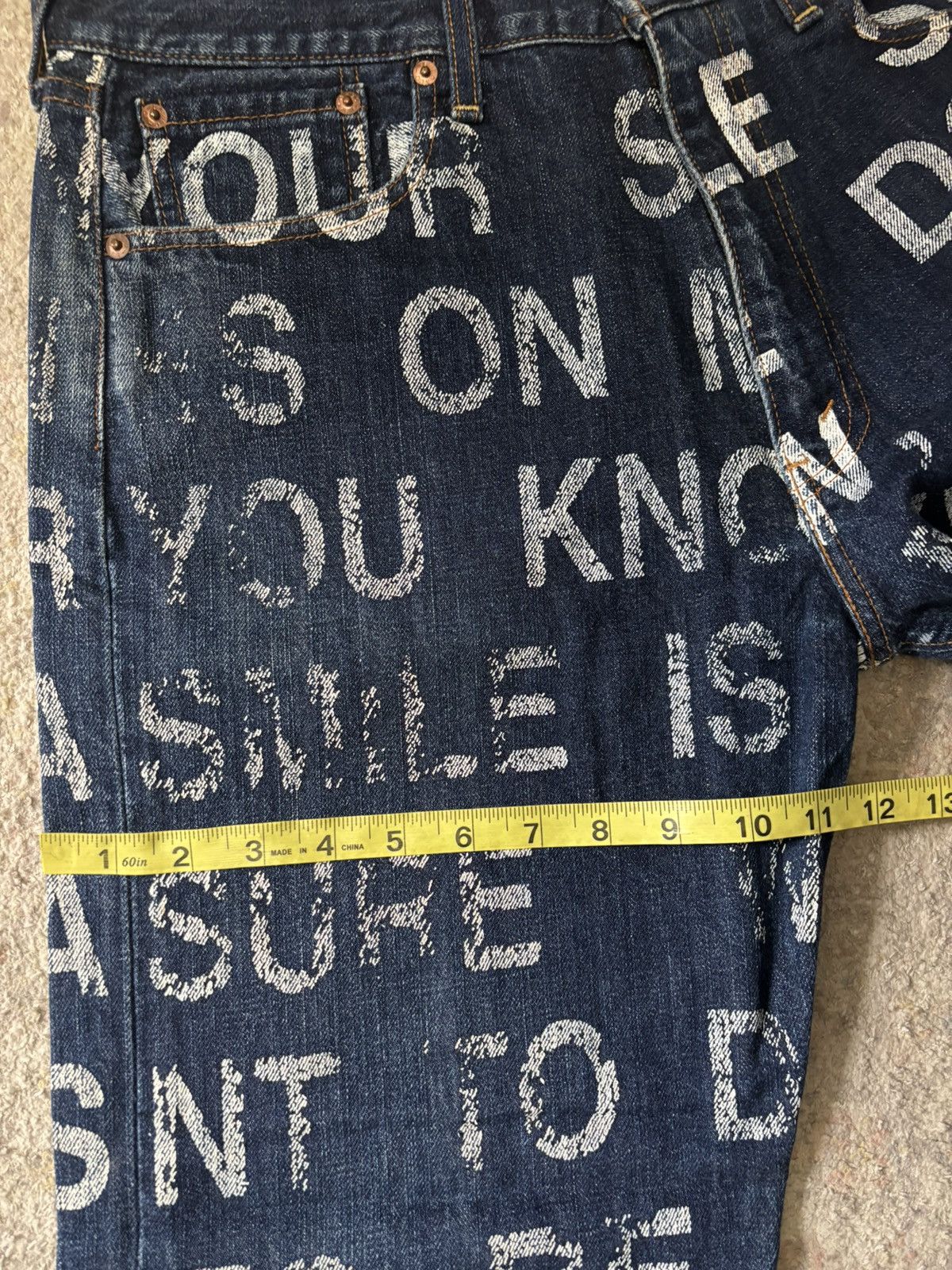Junya Watanabe SS02 Full Print Poem Denim Size US 34 / EU 50 - 9 Thumbnail