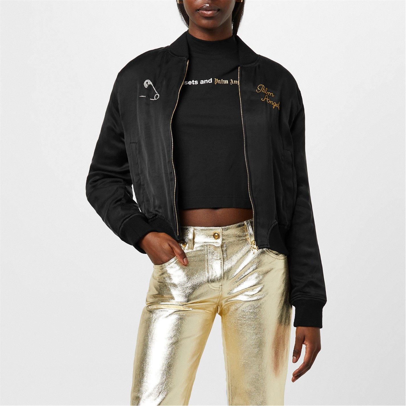Palm Angels o1g2r1mq0325 Souvenir Jacket in Black Size M / US 6-8 / IT 42-44 - 3 Thumbnail