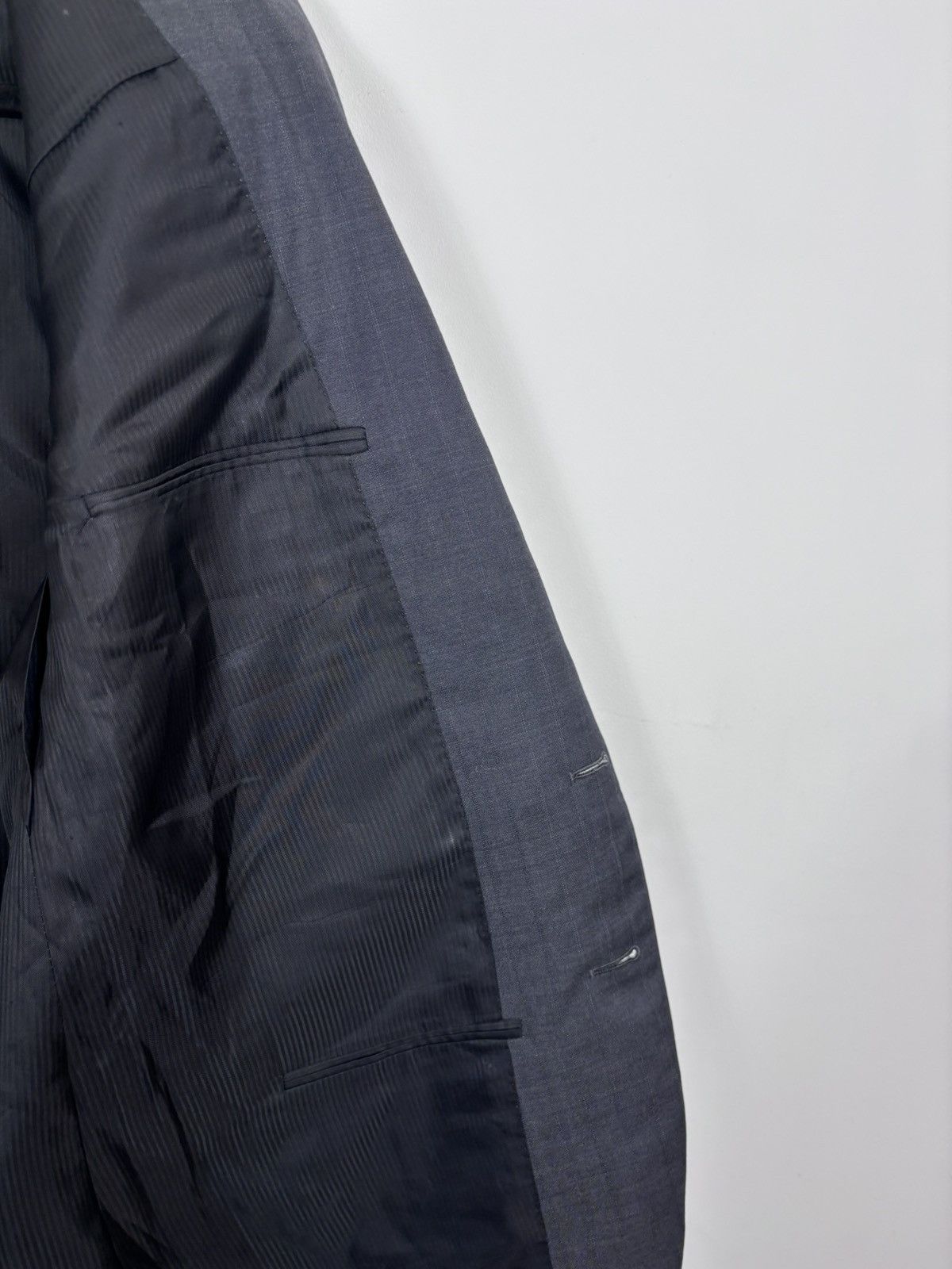 Corneliani Corneliani Men’s Vintage Grey Striped Wool Blazer Jacket Size 42R - 23 Thumbnail