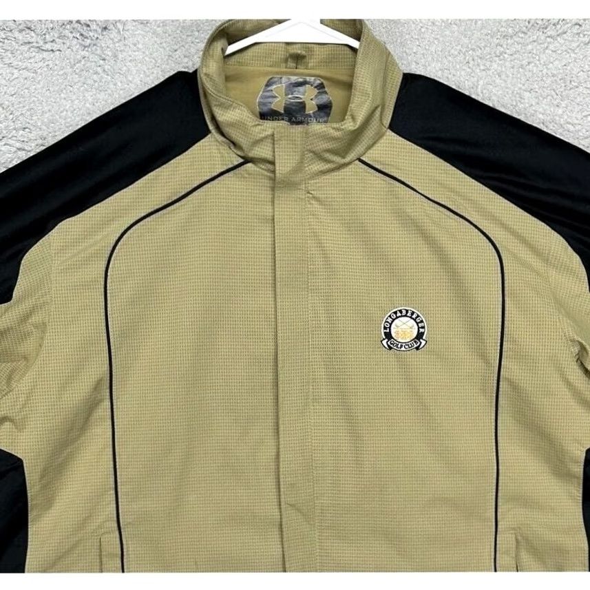 Under Armour Under Armour Performance Jacket Adult Large Golf Wear Full Zip Men Tan Pin Check Size US L / EU 52-54 / 3 - 6 Thumbnail