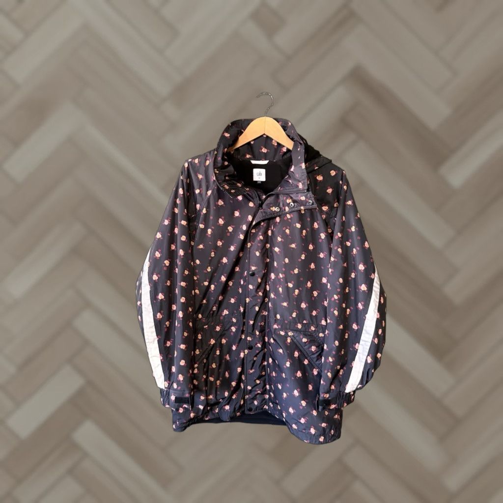 Vintage Cabi Womens Jacket Size Medium Black Floral Pattern Full Zip Hooded Size M / US 6-8 / IT 42-44 - 1 Thumbnail