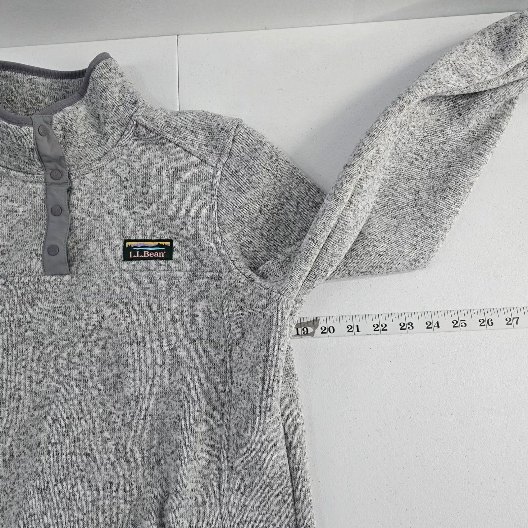 Vintage LL Bean Women's Sweater Fleece Pullover Gray M Reg 7093 snap Size M / US 6-8 / IT 42-44 - 4 Thumbnail