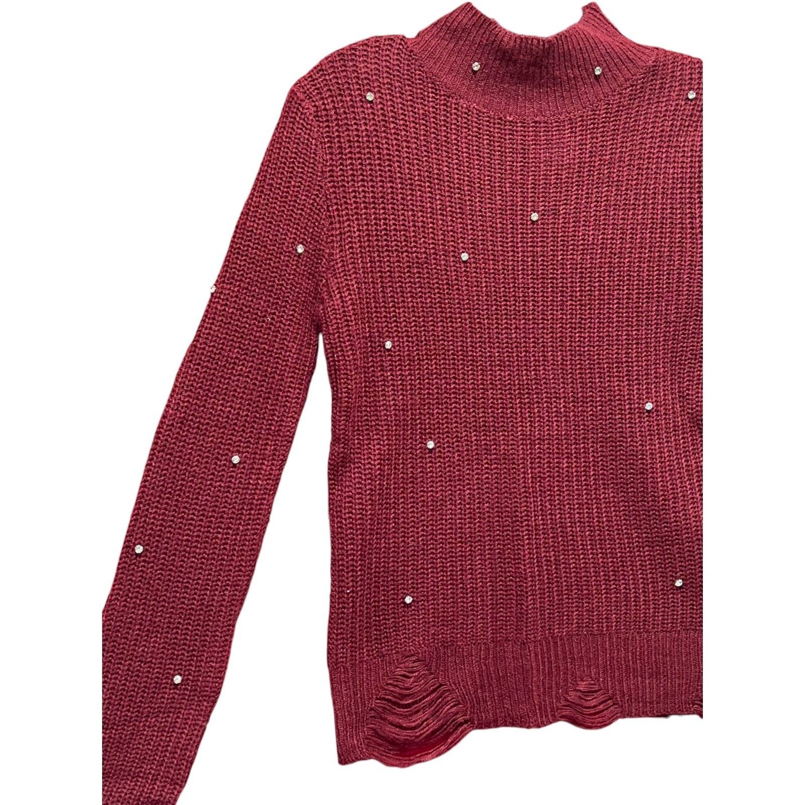 Other FCT With Love - Women's Crochet Long Sleeve Blouse - Burgund Size M / US 6-8 / IT 42-44 - 16 Thumbnail