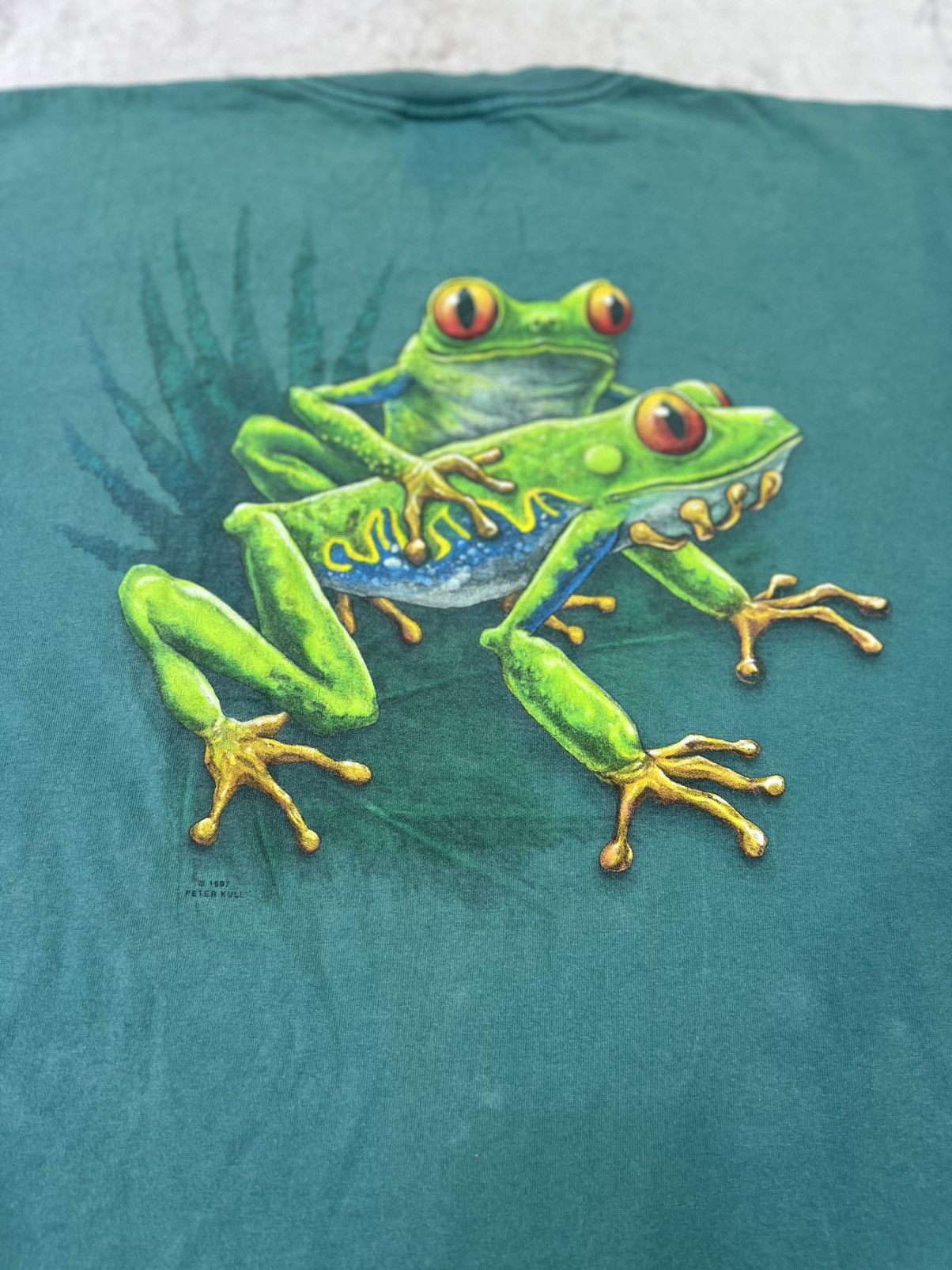 Other Vintage 1997 PeterKull Frog Graphic TShirt USA Single Stitch Size US XL / EU 56 / 4 - 12 Thumbnail