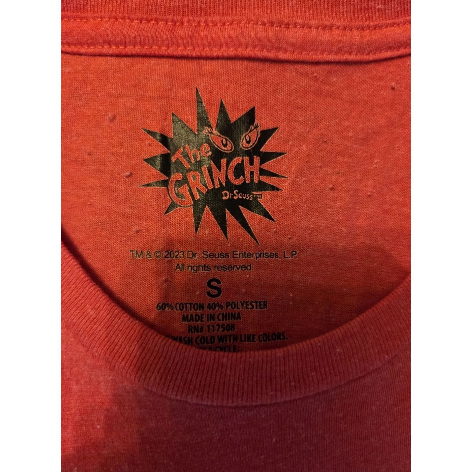 Vintage Dr Seuss The Grinch Resting Grinch Face Red Short Sleeve T Shirt Size S Men Size US S / EU 44-46 / 1 - 2 Thumbnail
