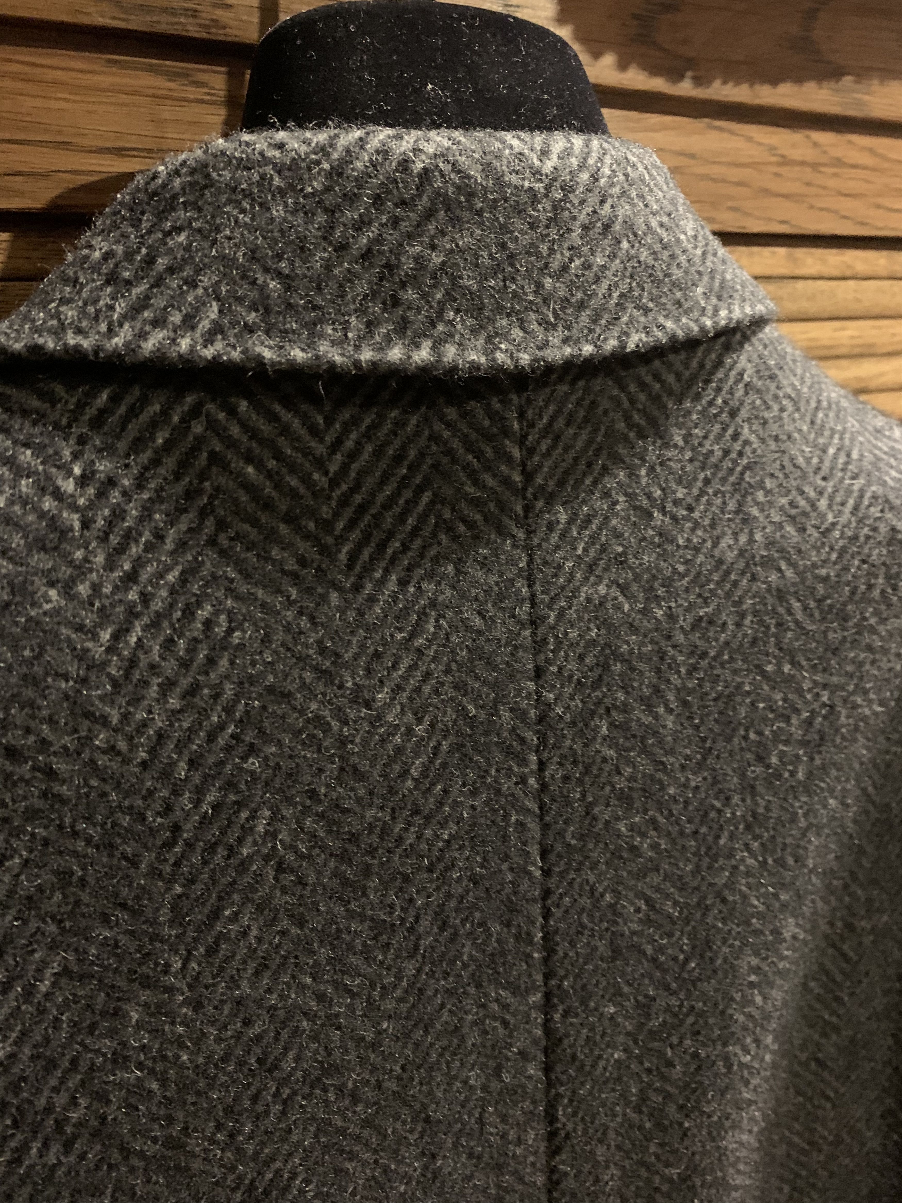 Ann Demeulemeester Ann Demeulemeester Black/Grey herringbone wool coat Size US L / EU 52-54 / 3 - 4 Thumbnail