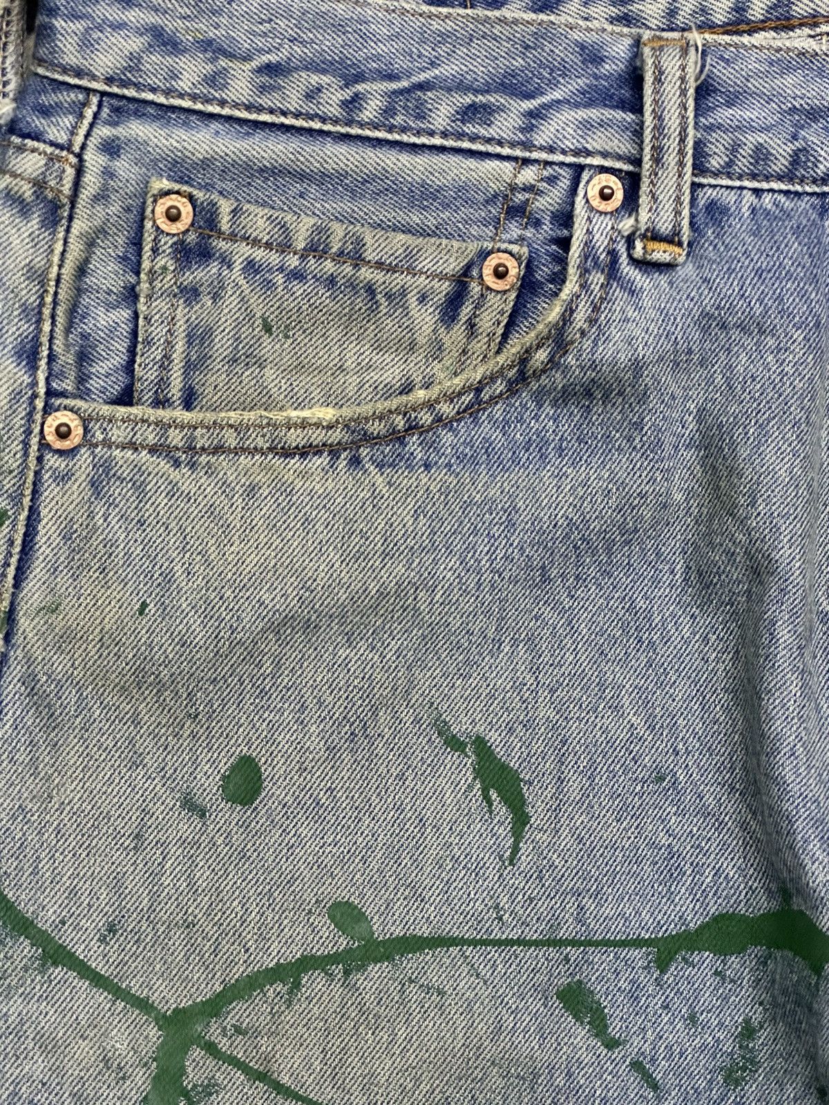 Levi's Vintage Levis Straight Jeans With Painted and Faded Wash Size US 33 - 5 Thumbnail