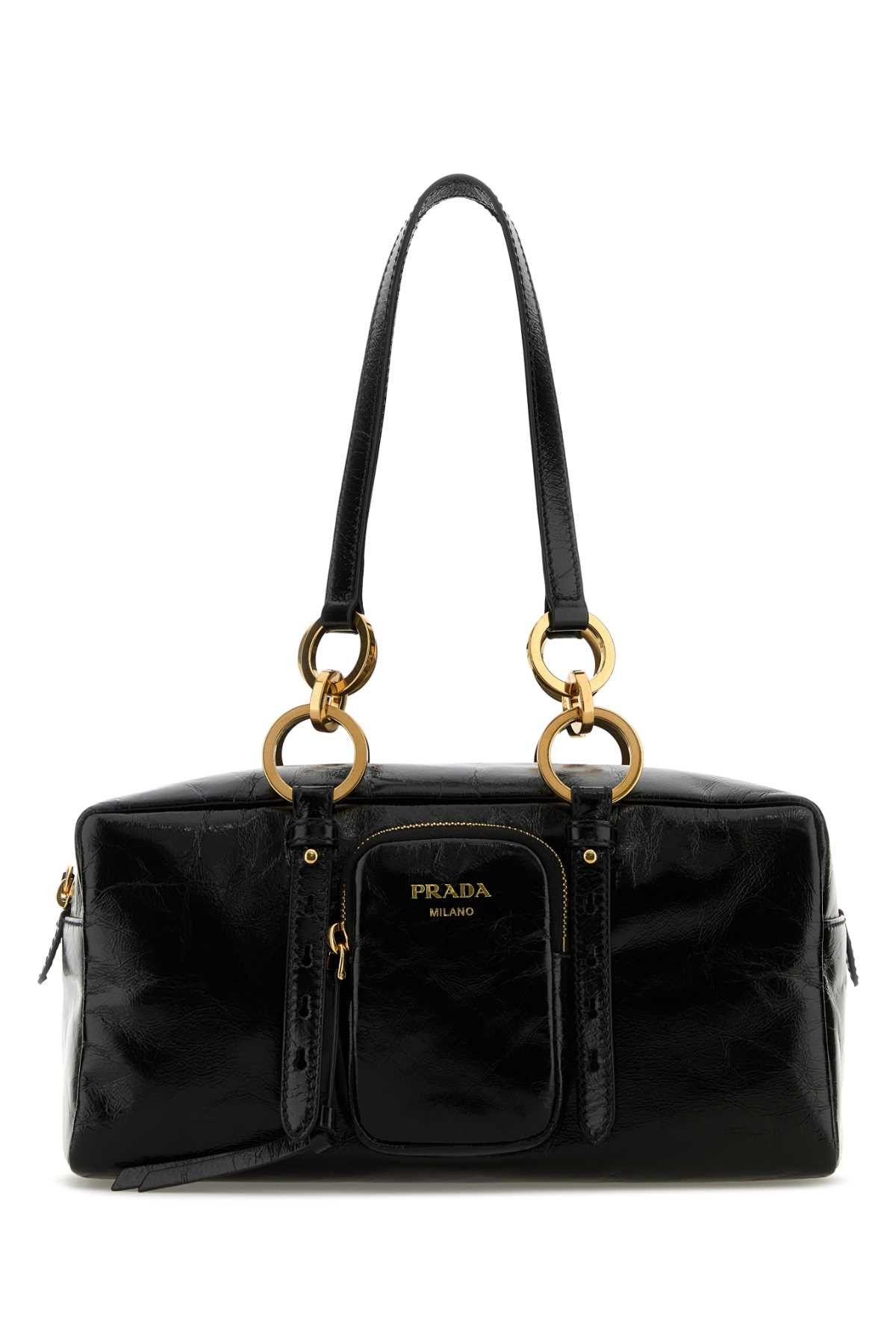 Prada Black Leather Handbag Size ONE SIZE - 1 Thumbnail