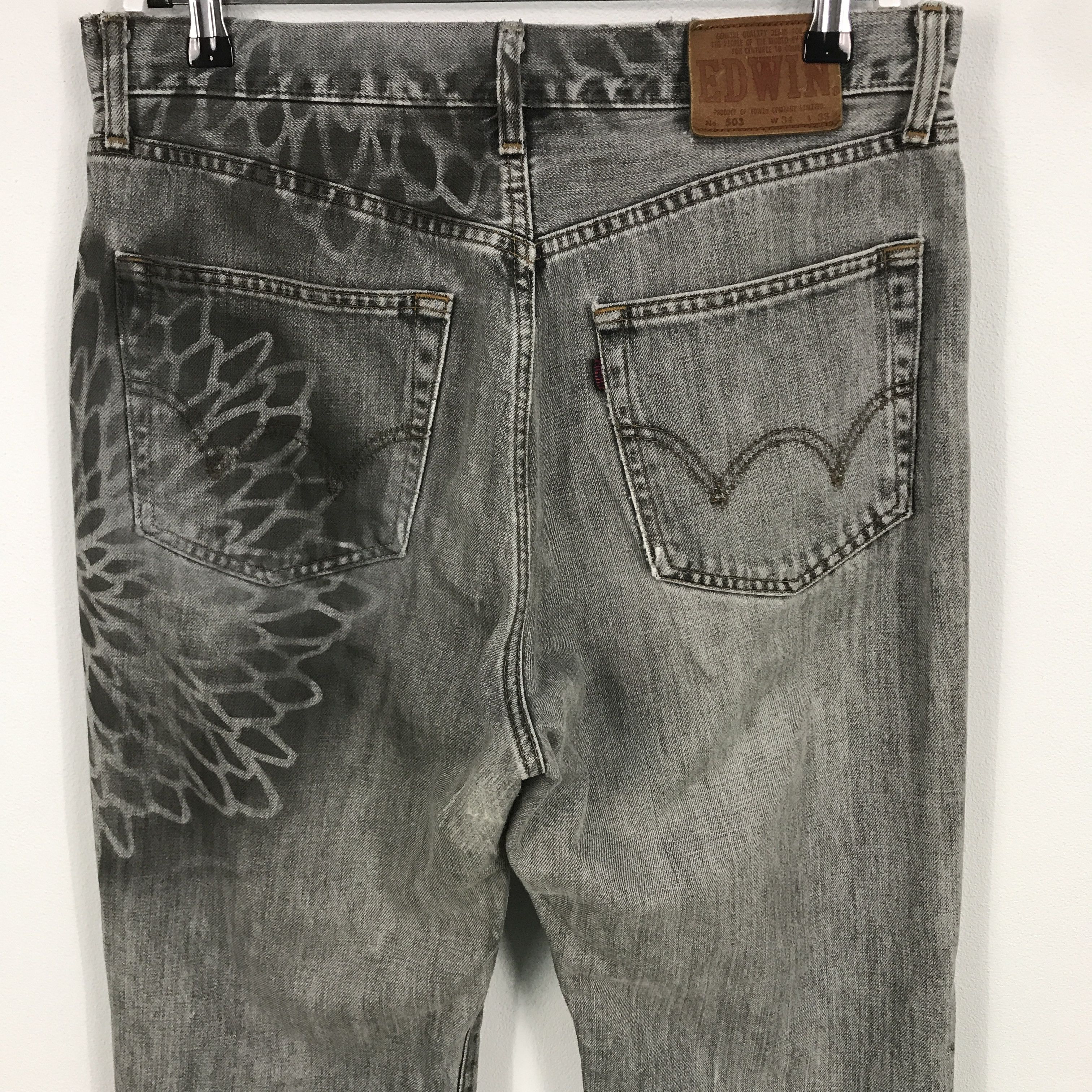 Edwin × Japanese Brand Rare Edwin 503 regular Style distressed jeans pants Size US 32 / EU 48 - 3 Thumbnail