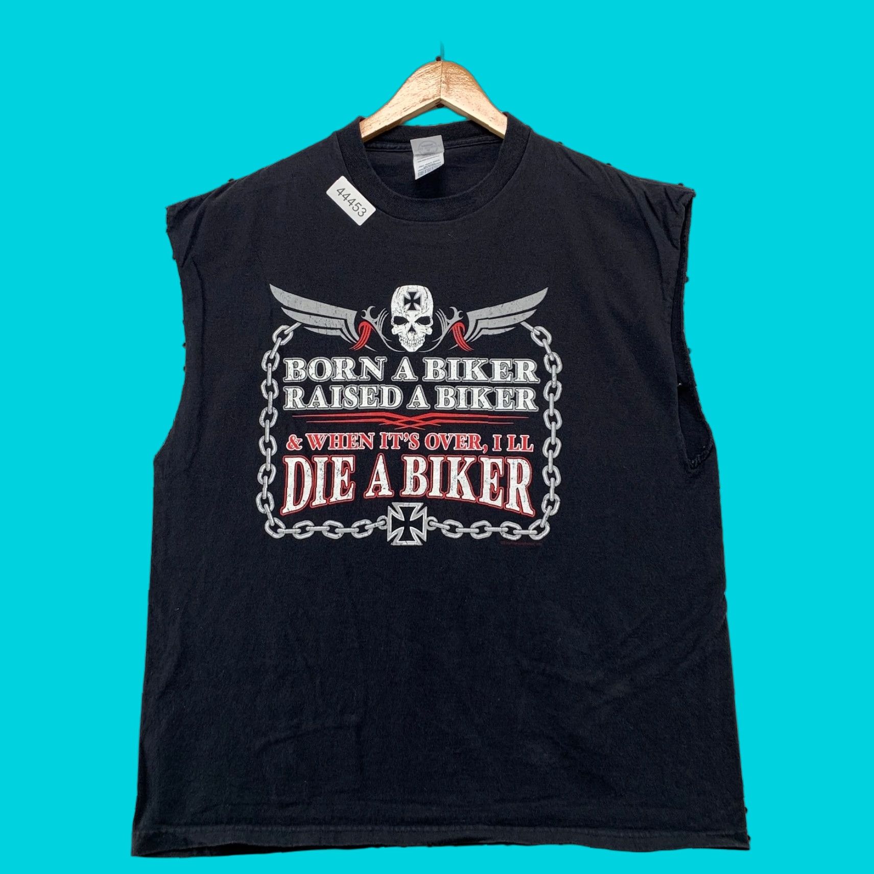 Delta VINTAGE Delta Biker T-Shirt Mens XL Black Sleeveless Motorcycle Tee 1980s Theme Mens XL Black Graphic Print Pattern Summer Spring Size US XL / EU 56 / 4 - 1 Thumbnail