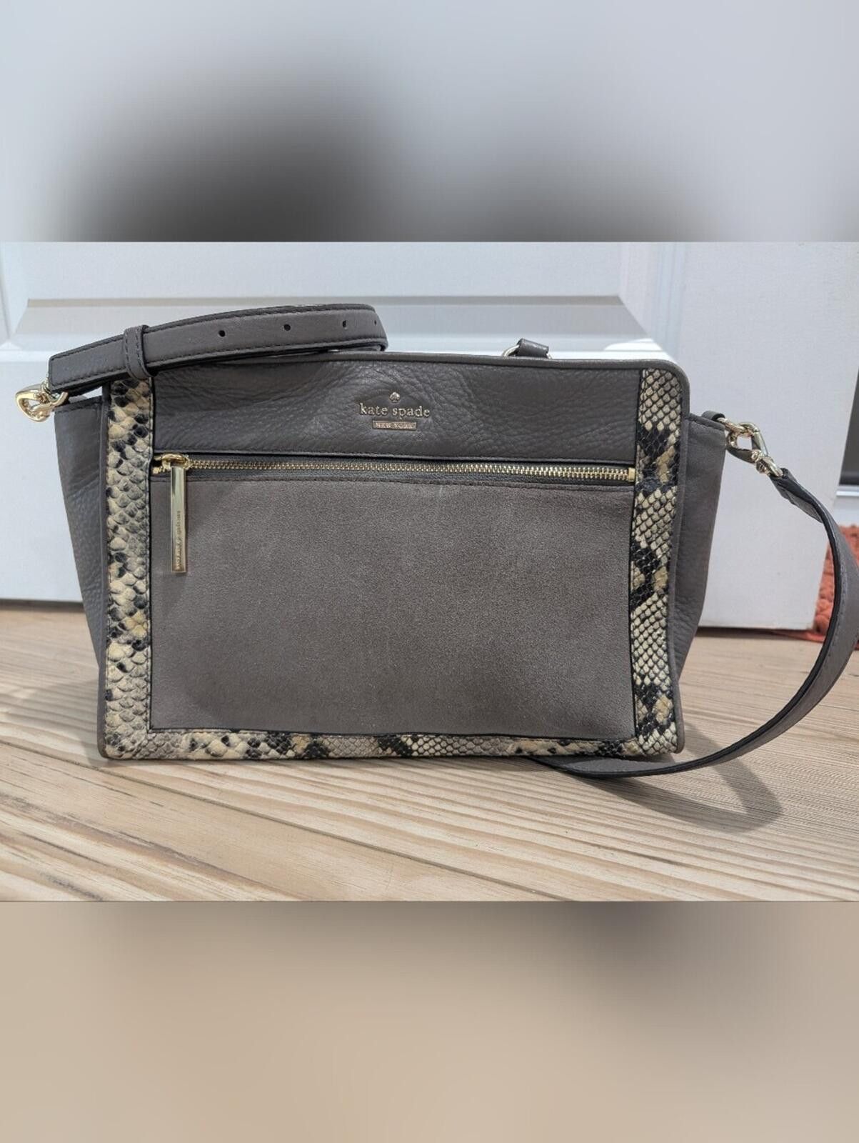 Other kate spade Taupe Leather & Snake-Print Trim Tote Size ONE SIZE - 2 Thumbnail